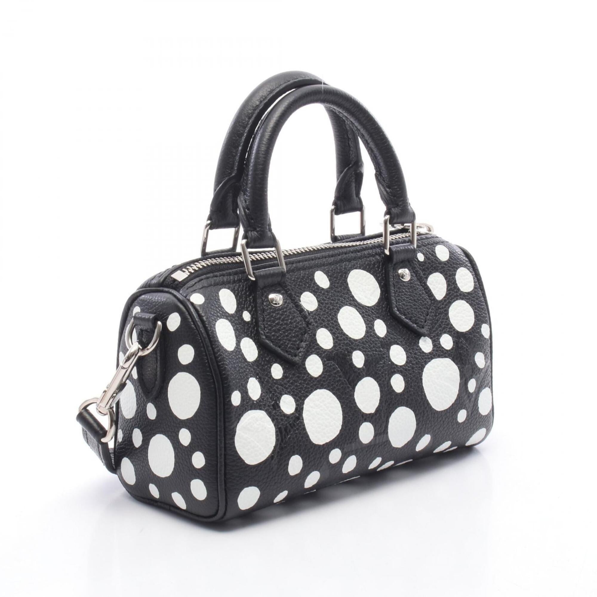 Louis Vuitton Black White Coated Canvas Leather Handbag Shoulder Bag (Pre-Owned)