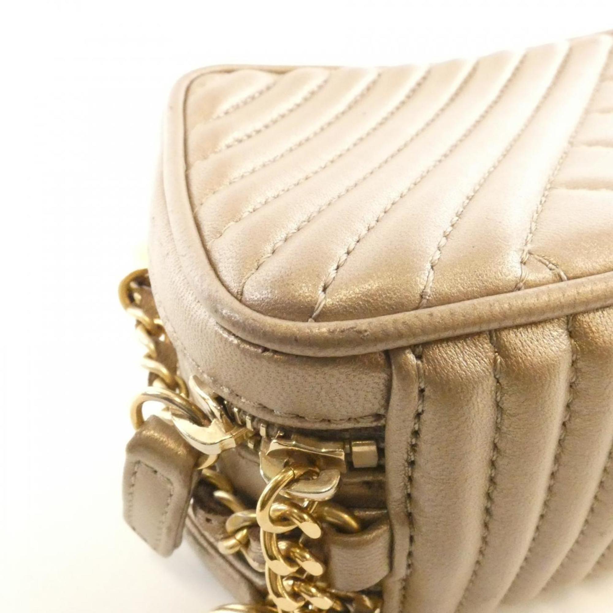 Chanel Gold Leather Shoulder Bag (Pre-Owned)