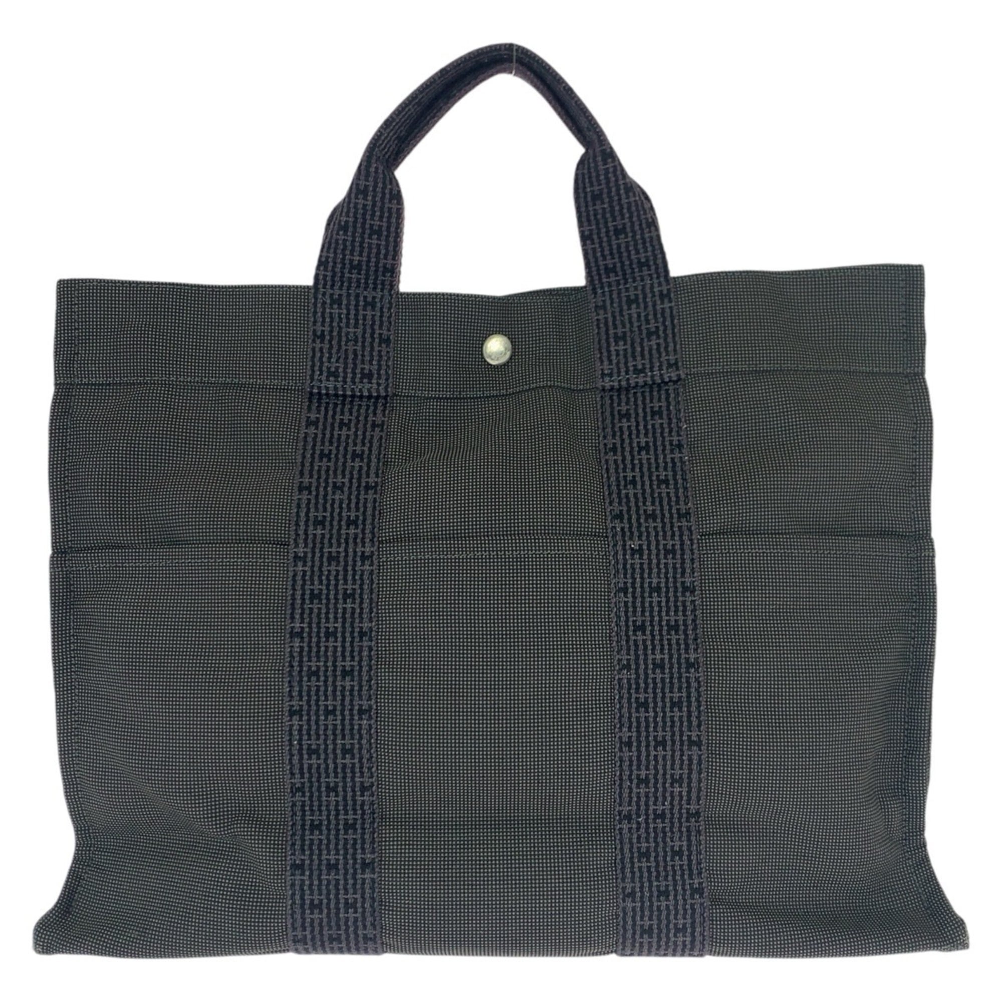 Hermes Gray Canvas Tote Bag (Pre-Owned)