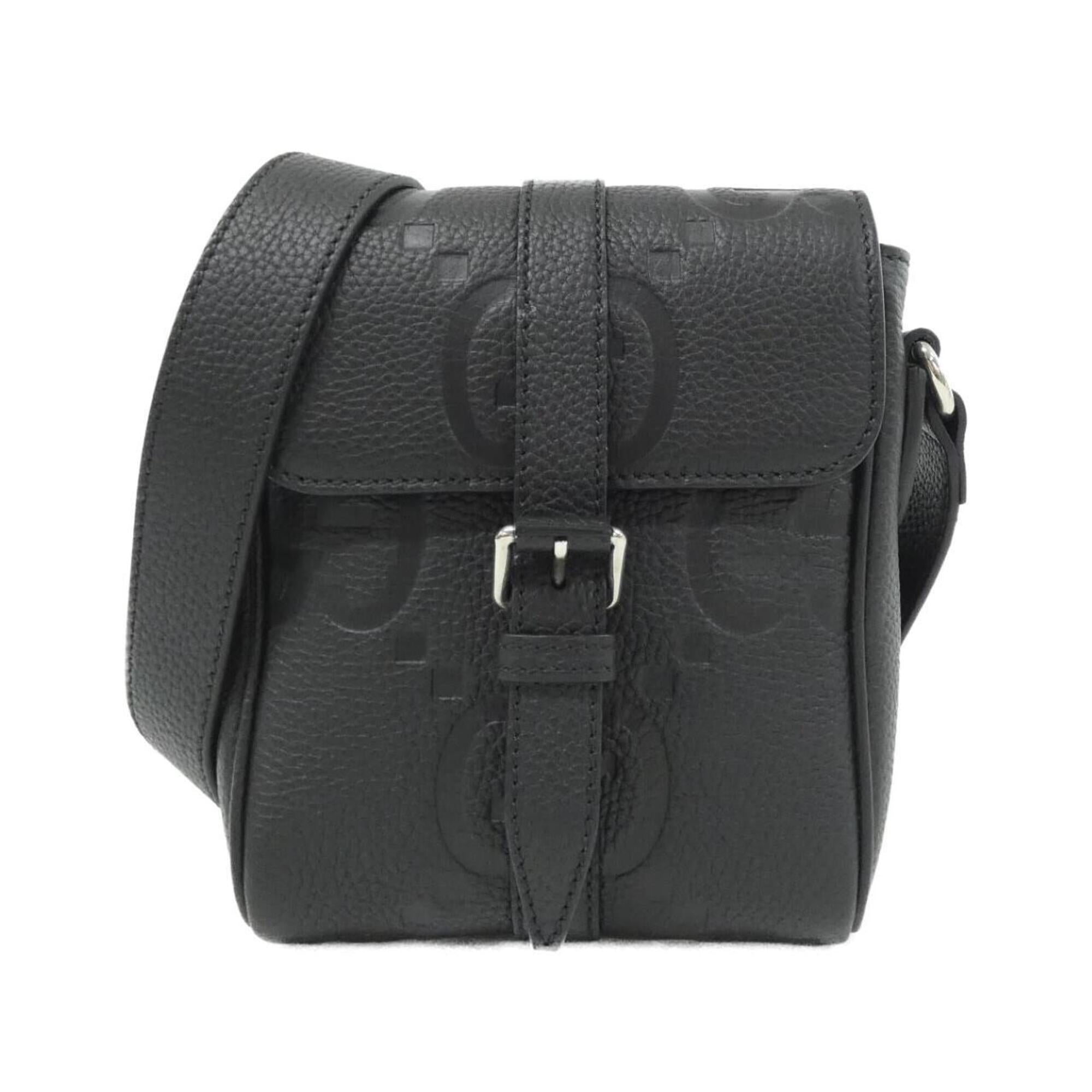 Gucci Black Gg Leather Shoulder Bag (Pre-Owned)