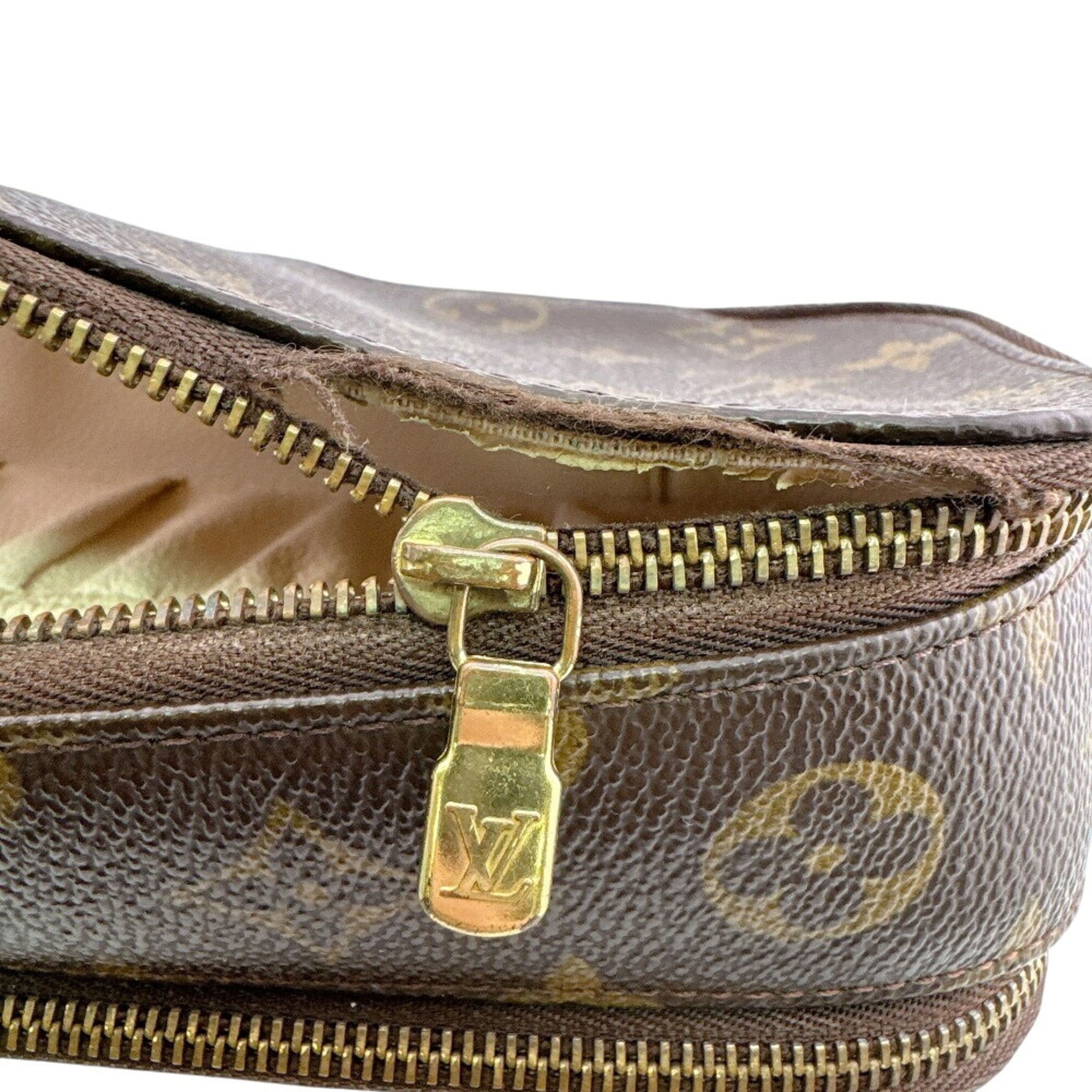 Louis Vuitton Monogram Brown Leather Pouch (Pre-Owned)