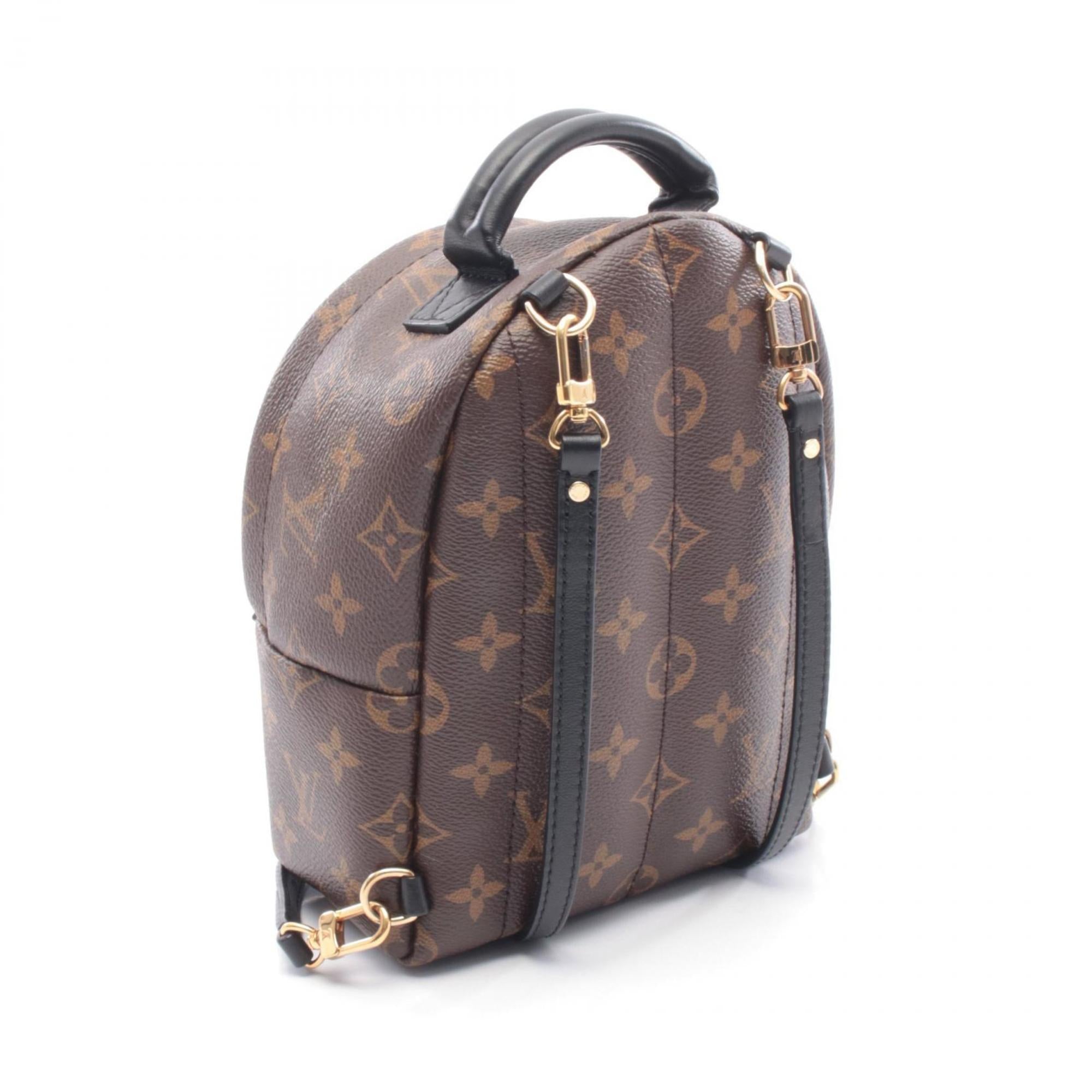 Louis Vuitton Black Brown Coated Canvas Leather Backpack Handbag (Pre-Owned)