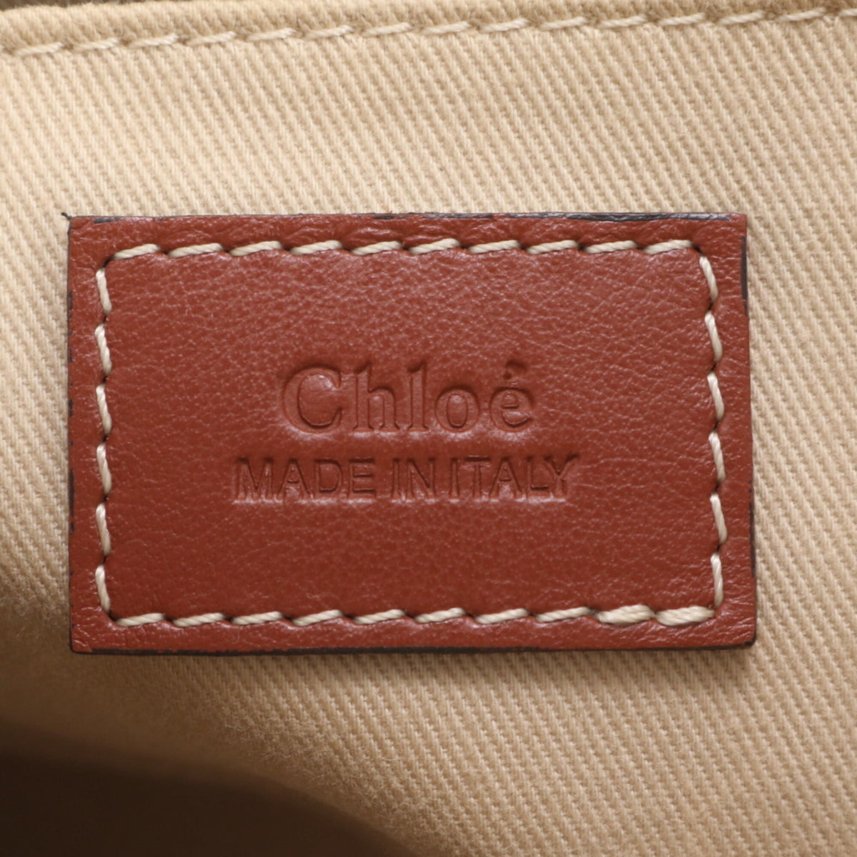 Chloé Beige Leather Canvas Crossbody Bag Handbag Shoulder Bag Tote Bag (Pre-Owned)