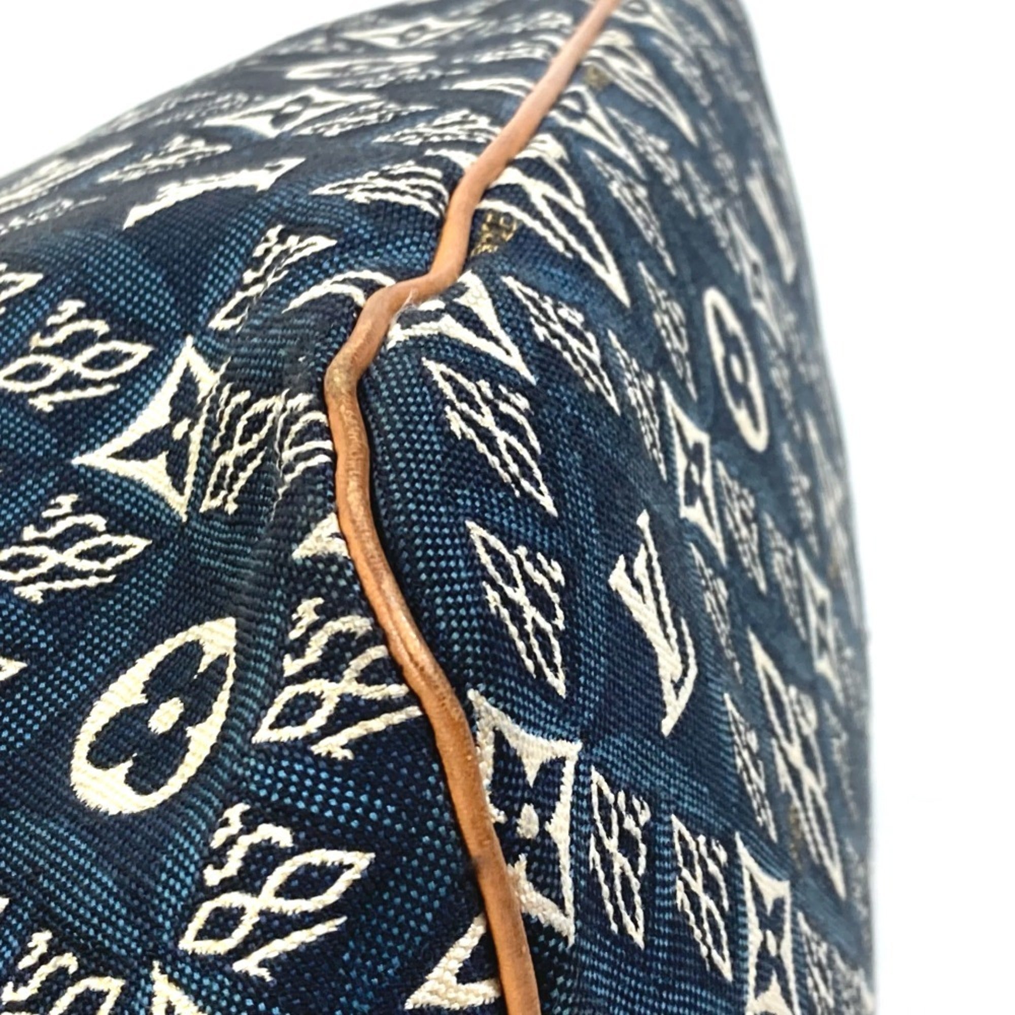 Louis Vuitton Navy Jacquard Shoulder Bag Tote Bag (Pre-Owned)