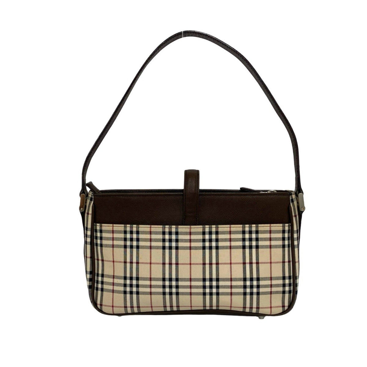 Burberry Beige Brown Canvas Leather Shoulder Bag Tote Bag (Pre-Owned)