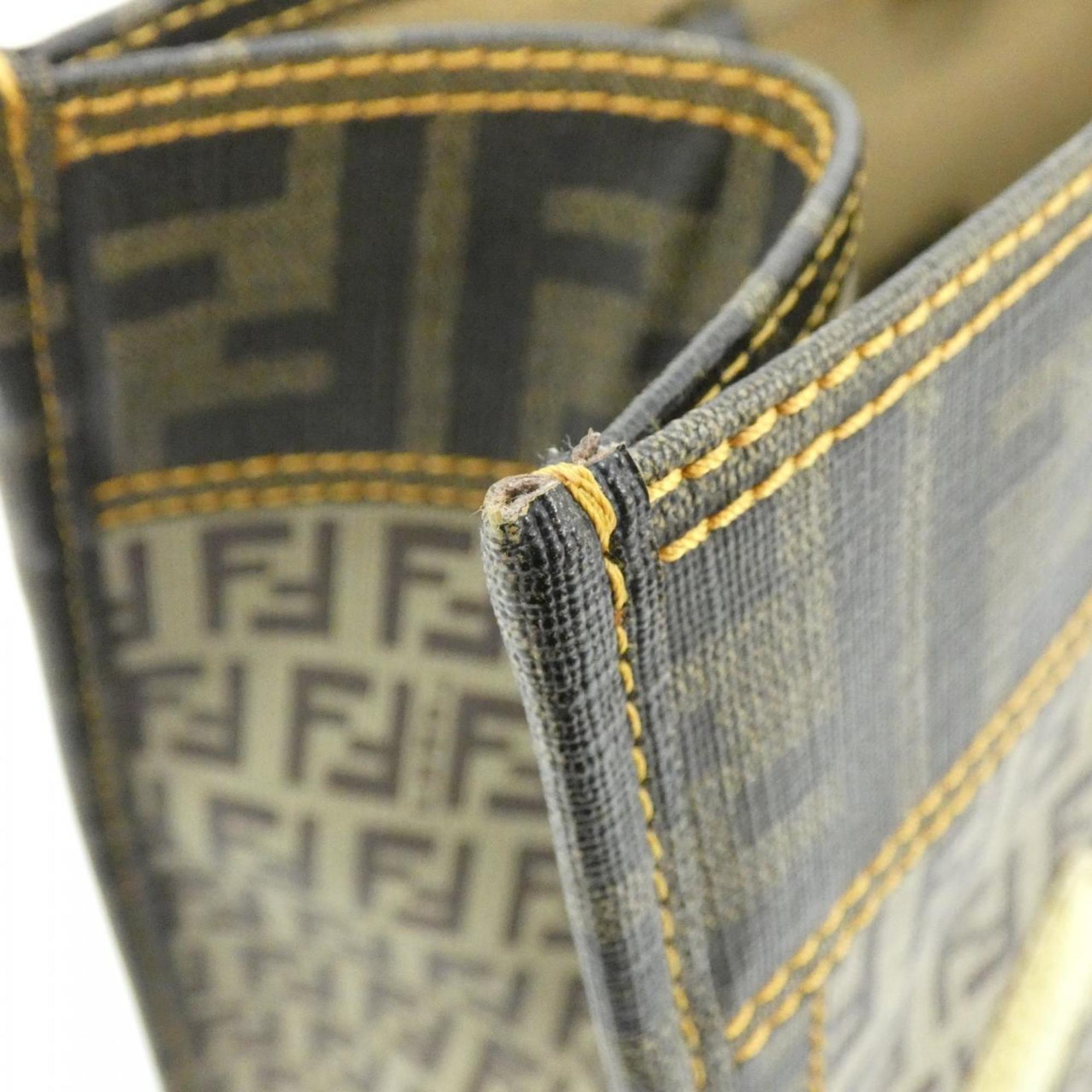 Fendi Beige Coated Canvas Leather Handbag (Pre-Owned)