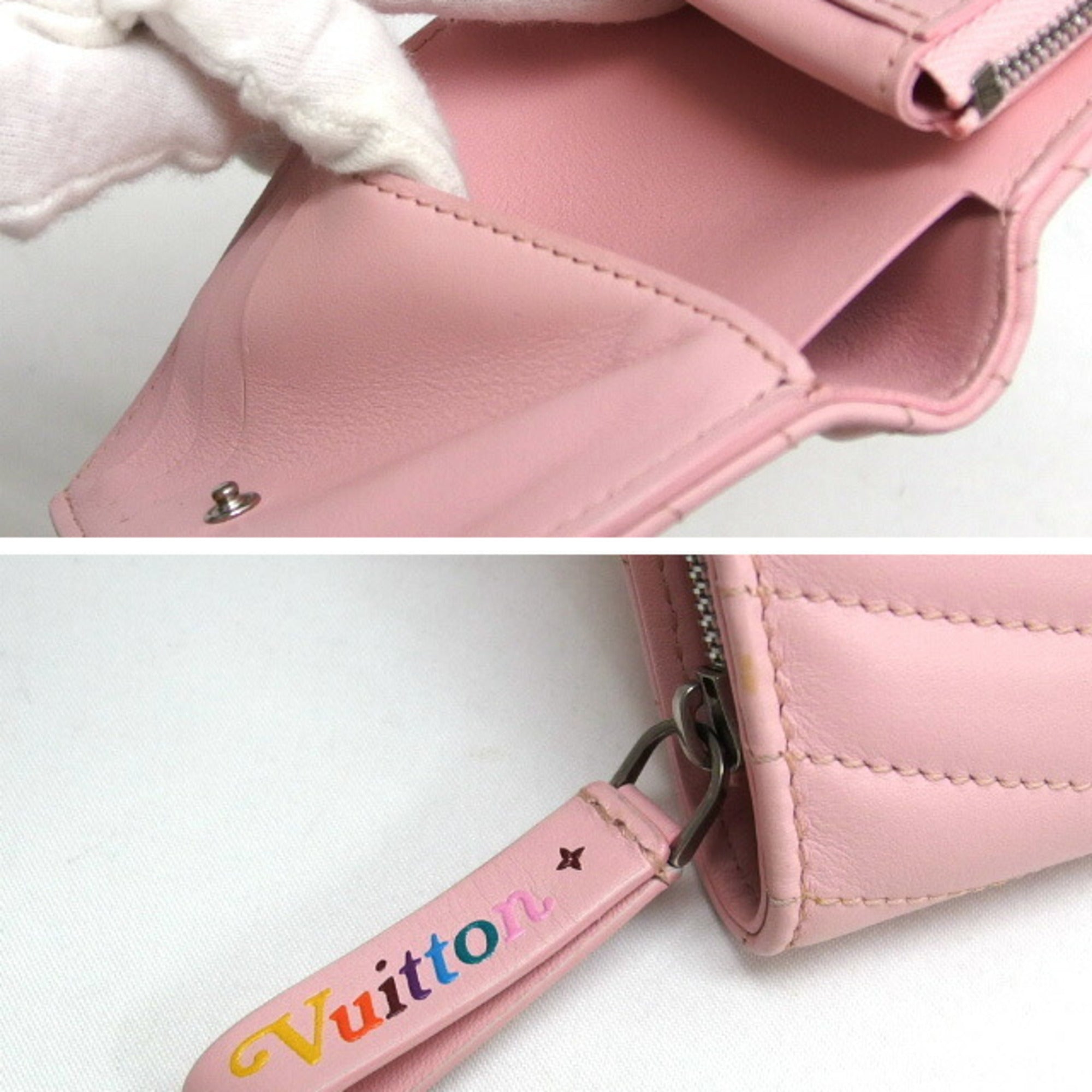 Louis Vuitton Pink Leather Wallet (Bi-Fold) (Pre-Owned)