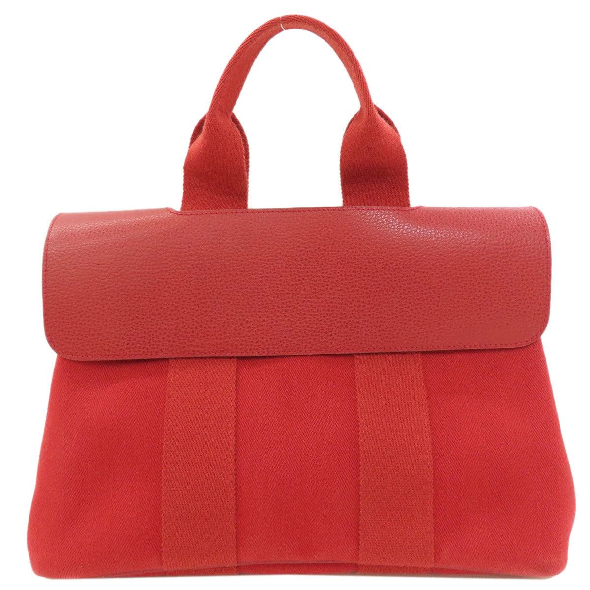 Hermes Red Color Canvas Tote Bag (Pre-Owned)