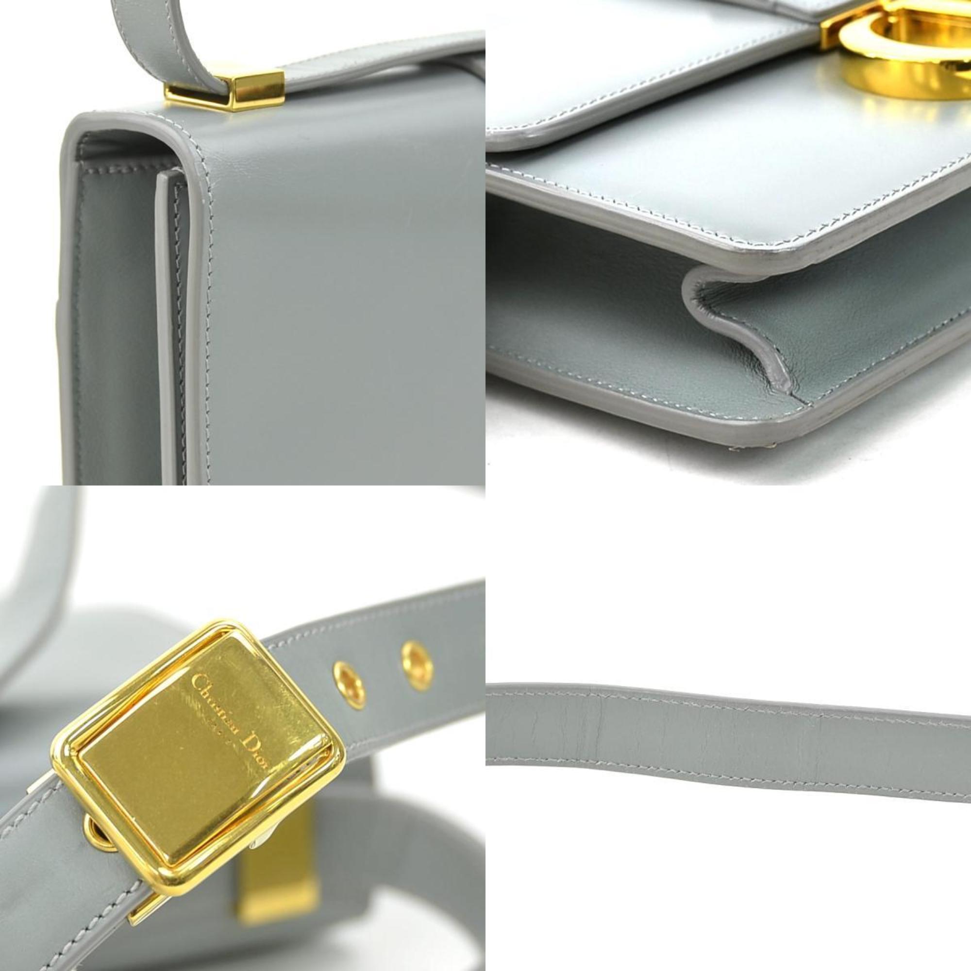 Christian Dior Gray Leather Shoulder Bag (Pre-Owned)