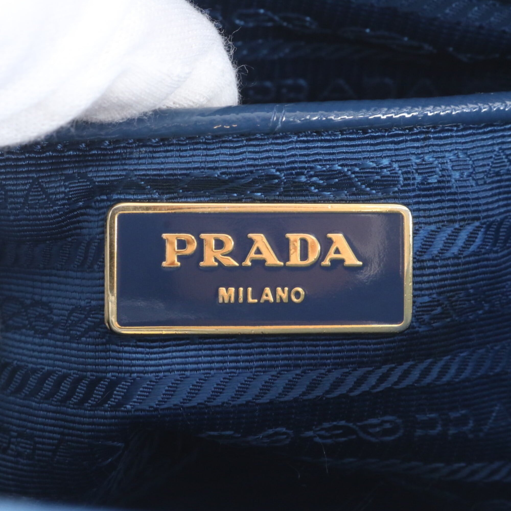Prada Blue Green Leather Shoulder Bag Tote Bag (Pre-Owned)