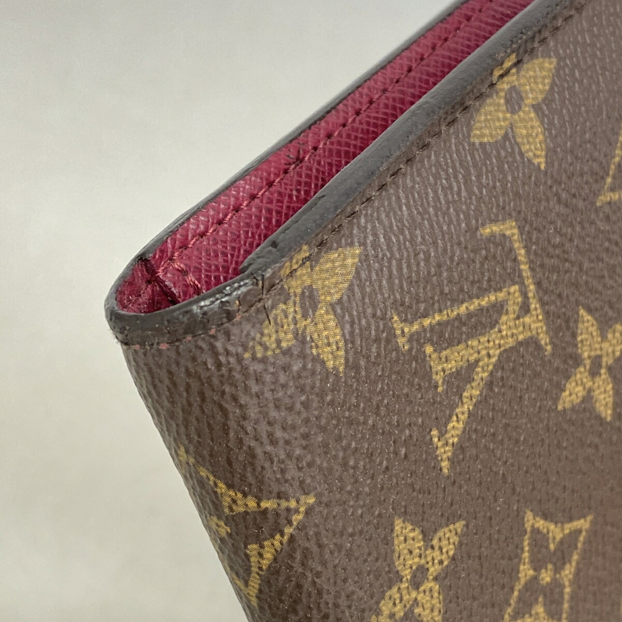 Louis Vuitton Brown Fuchsia Long Wallet (Bi-Fold) (Pre-Owned)