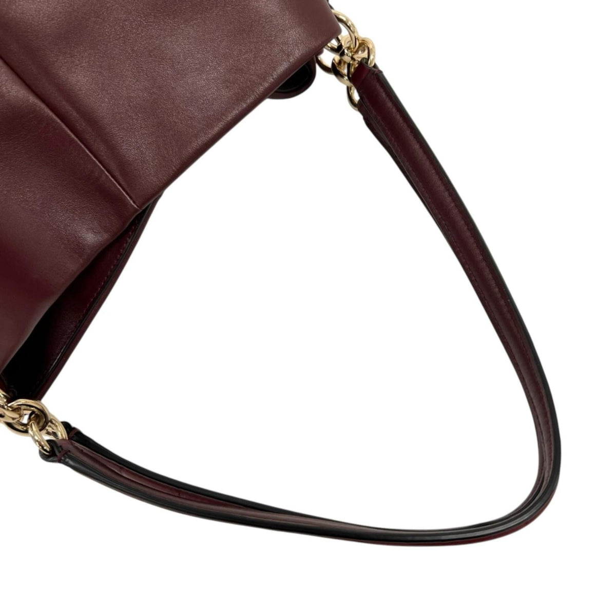 Coach Red Color Leather Suede Shoulder Bag (Pre-Owned)