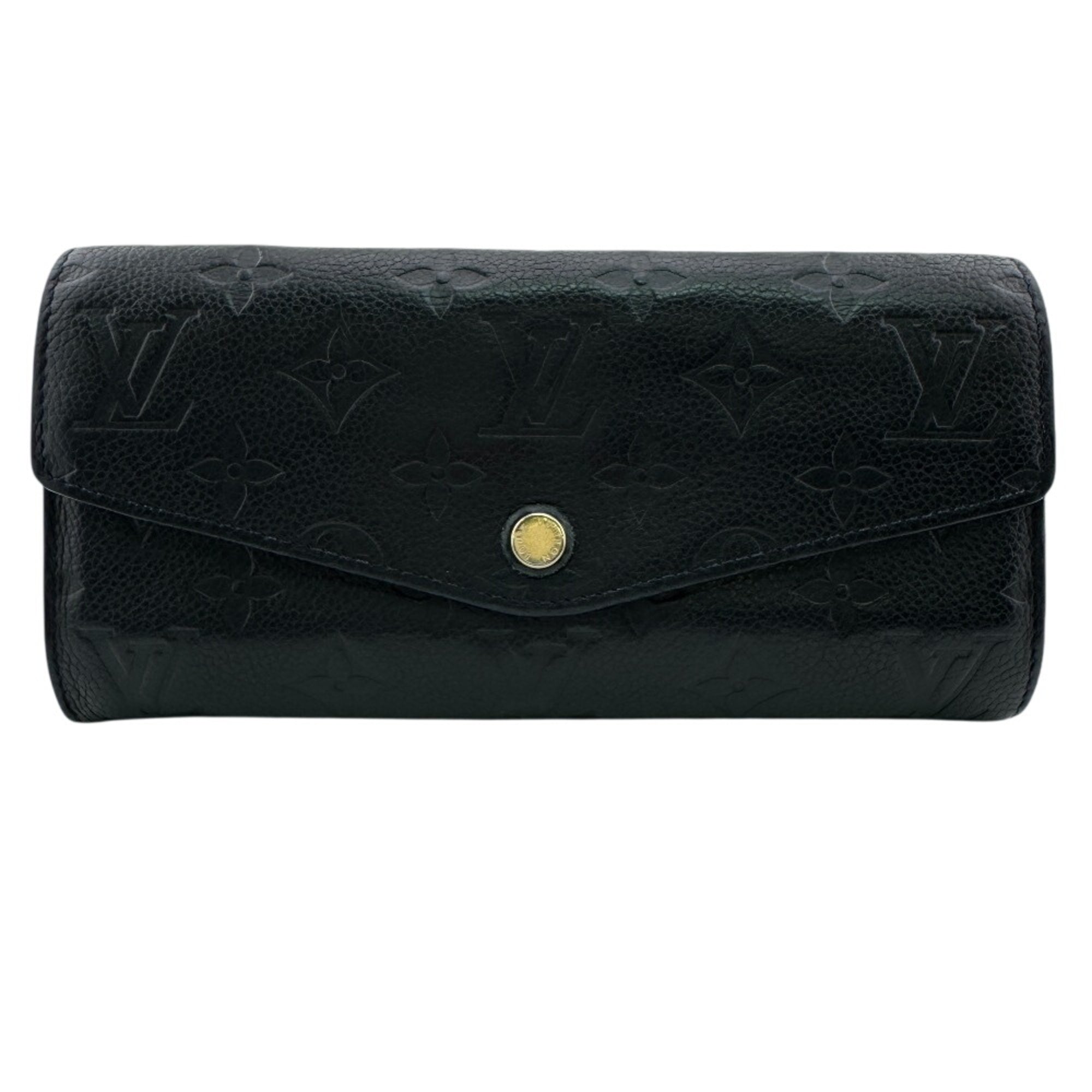 Louis Vuitton Monogram Empreinte Black Noir Leather Long Wallet (Bi-Fold) (Pre-Owned)