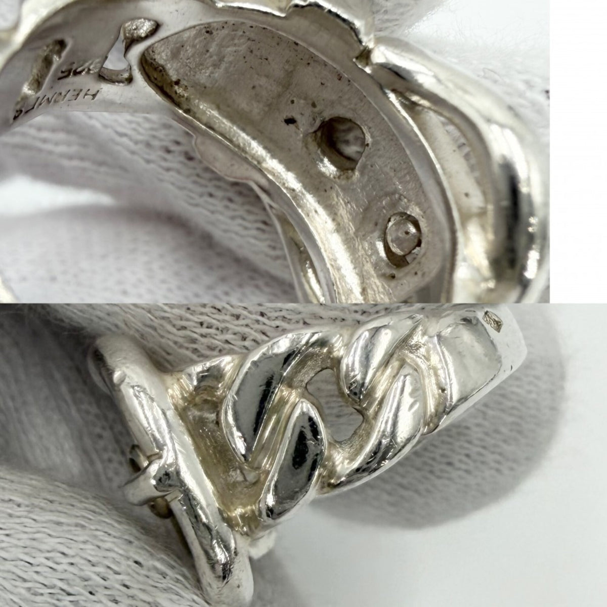 Hermes Silver 925 Band Ring (Pre-Owned)