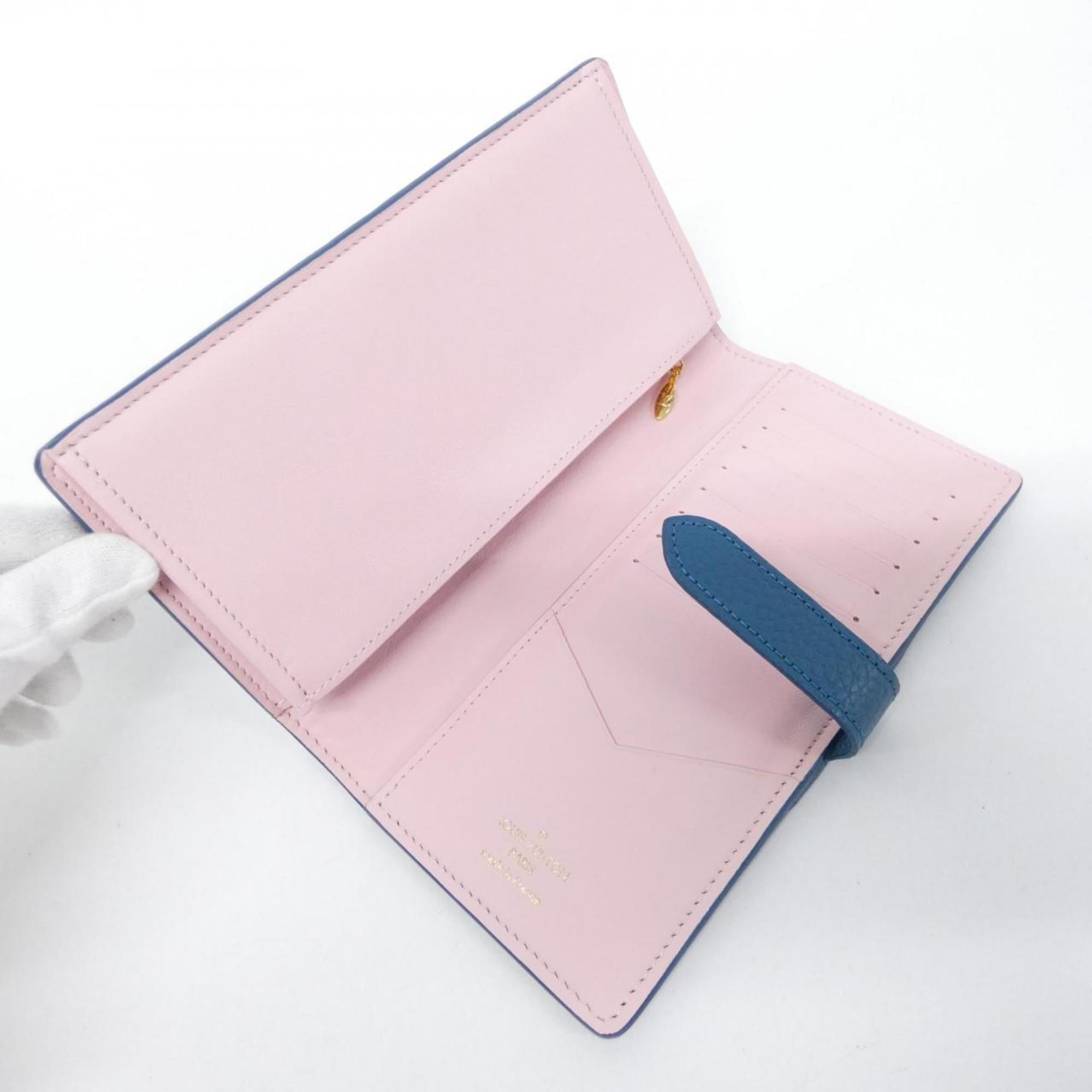 Louis Vuitton Blue Leather Long Wallet (Bi-Fold) (Pre-Owned)