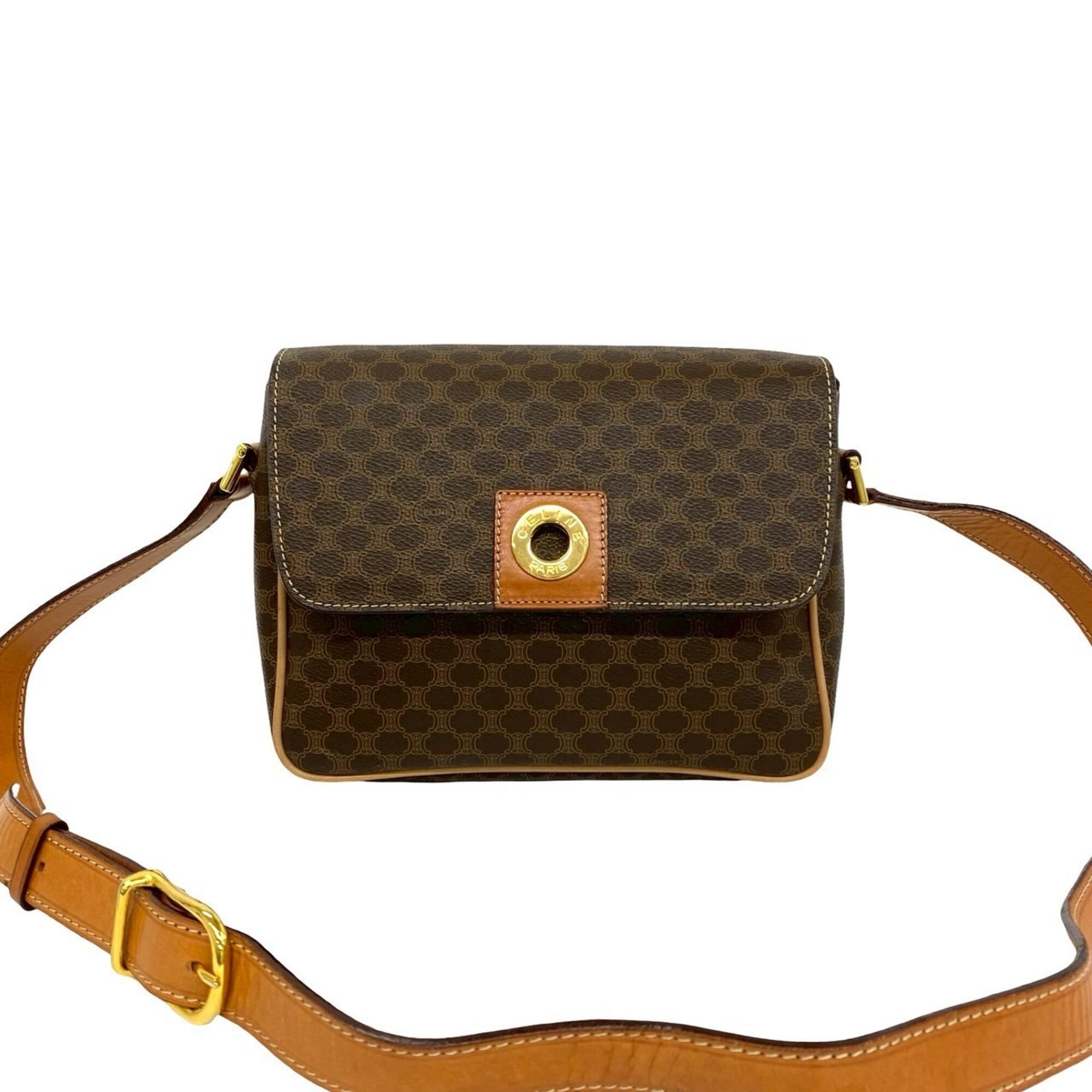 Celine Brown Leather Pvc Shoulder Bag (Pre-Owned)