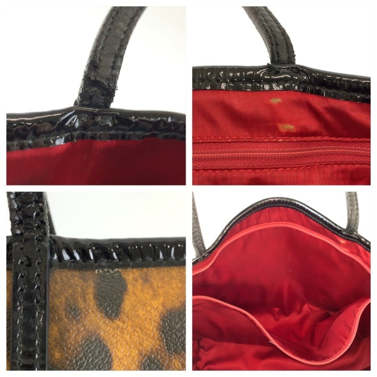 Dolce & Gabbana Black Brown Patent Leather Pvc Shoulder Bag Tote Bag (Pre-Owned)