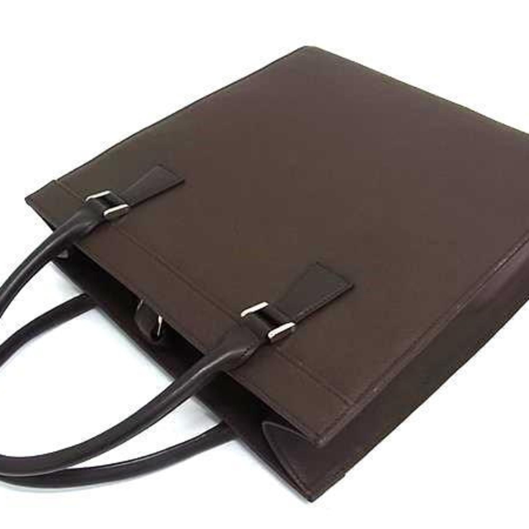 Burberry Brown Leather Handbag Tote Bag (Pre-Owned)