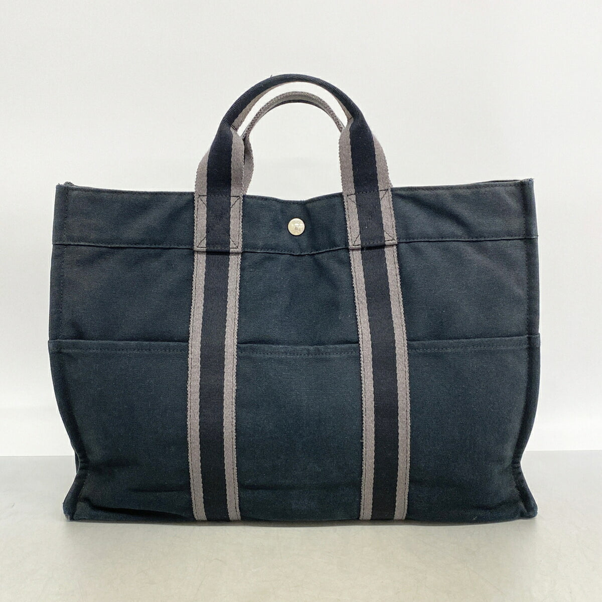 Hermes Black Canvas Tote Bag (Pre-Owned)