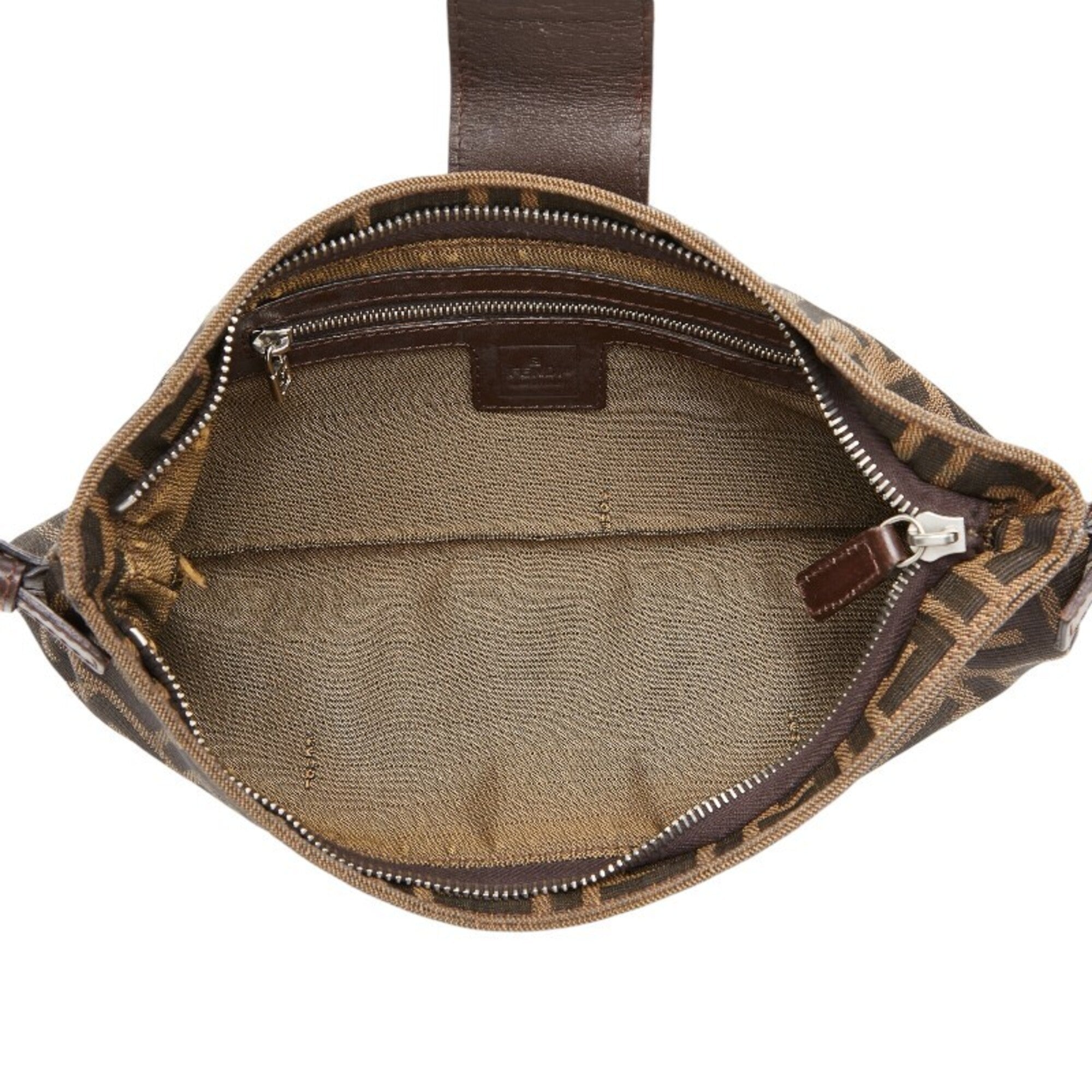 Fendi Brown Canvas Leather Shoulder Bag (Pre-Owned)