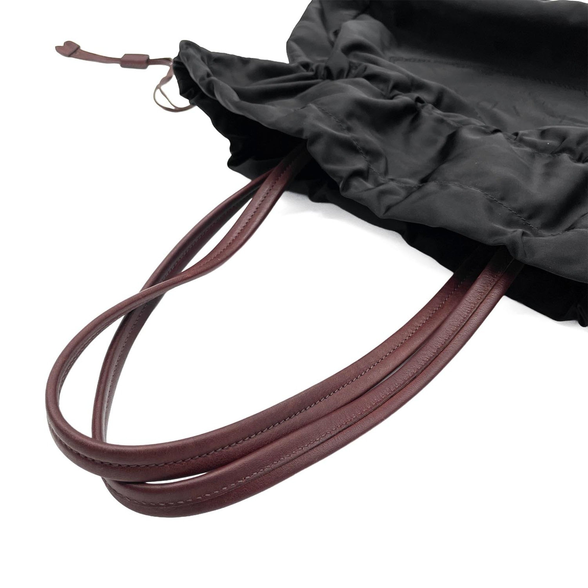 Prada Black Brown Nylon Leather Tote Bag (Pre-Owned)