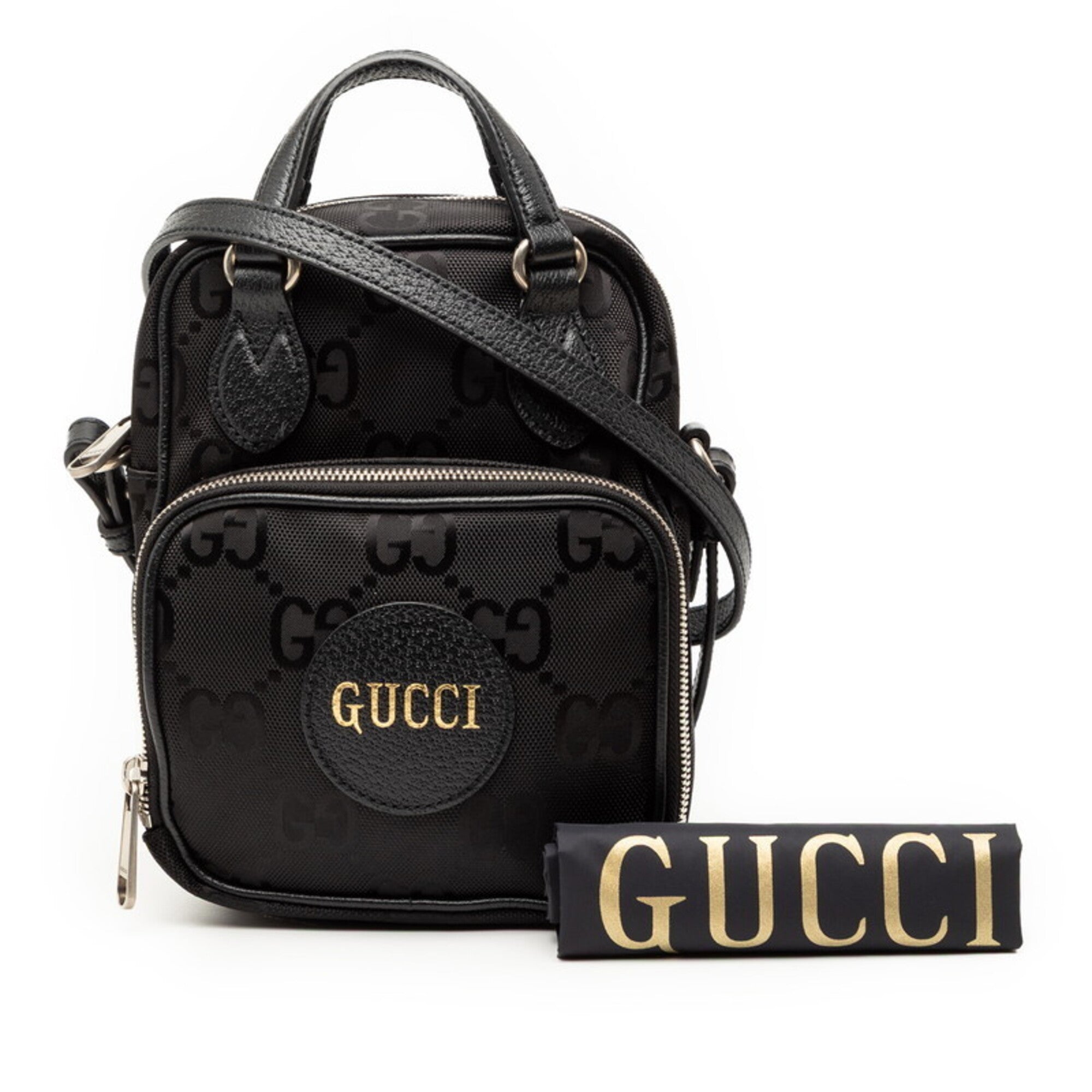 Gucci Black Nylon Handbag Shoulder Bag (Pre-Owned)