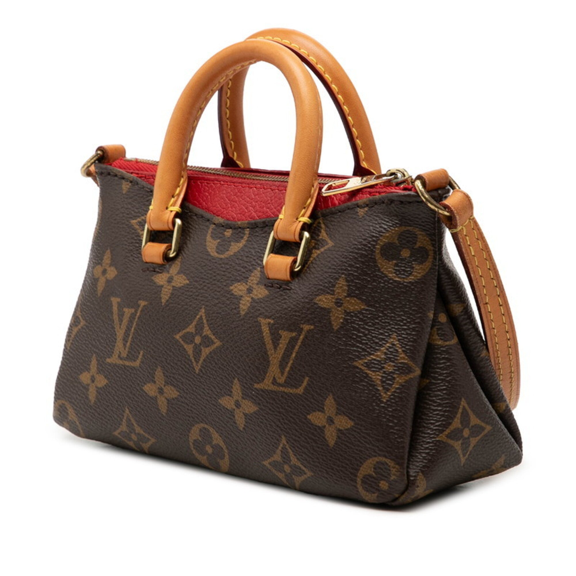Louis Vuitton Brown Cerise Red Color Pvc Leather Handbag Shoulder Bag (Pre-Owned)