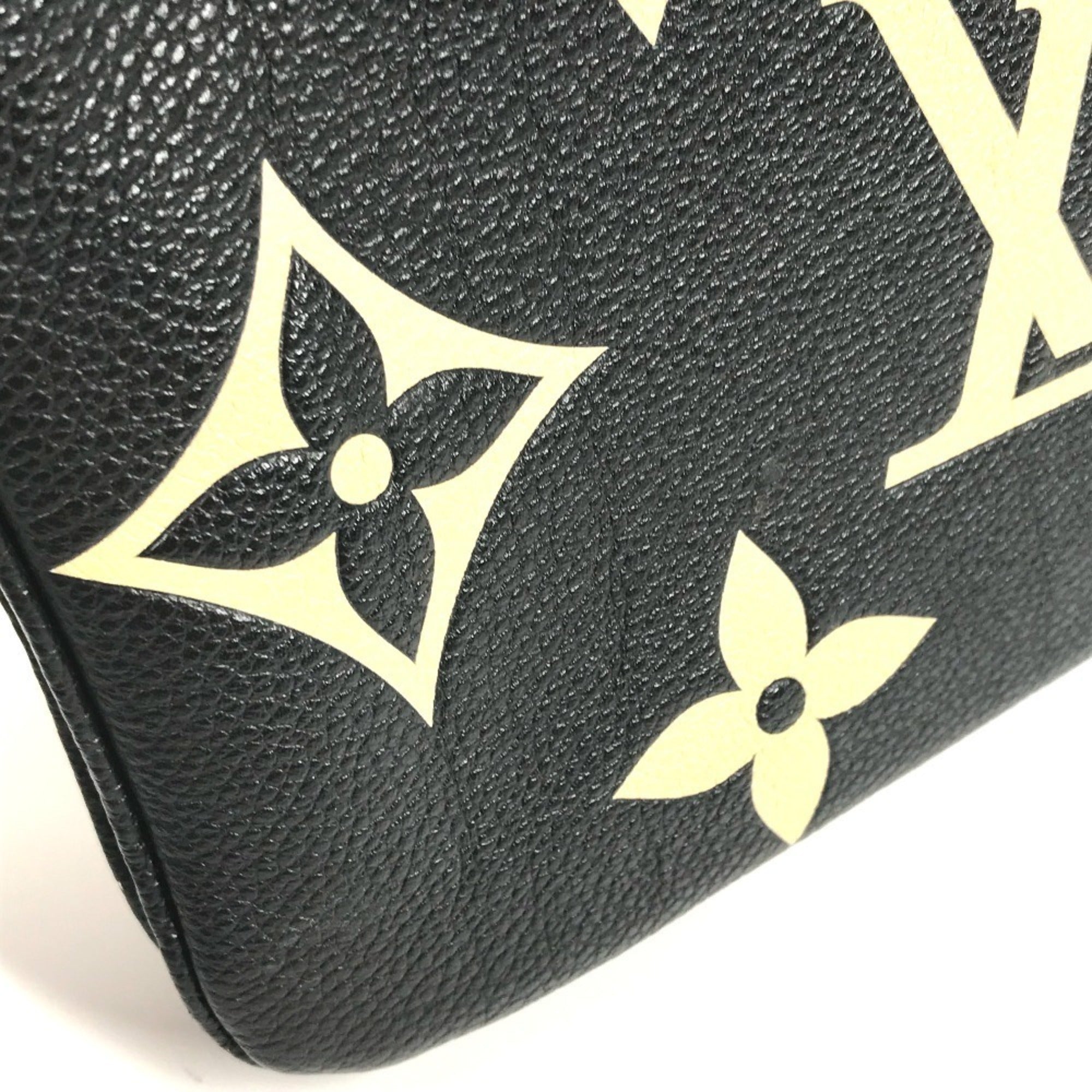 Louis Vuitton Beige Bicolor Black Noir Monogram Empreinte Clutch Bag Pochette Pouch Shoulder Bag (Pre-Owned)
