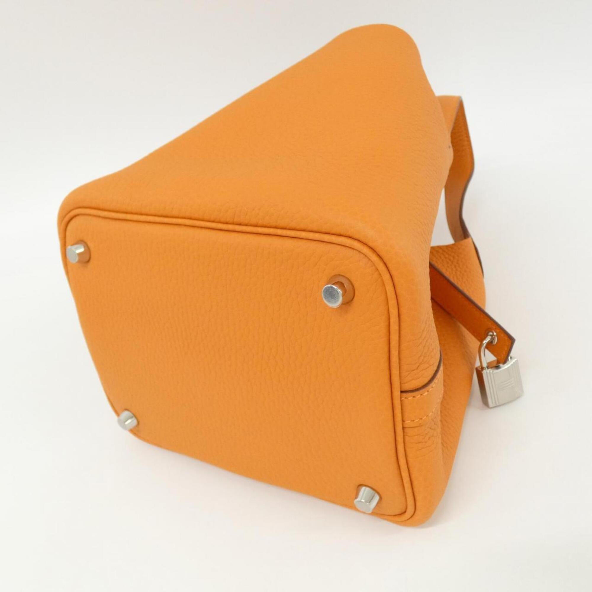 Hermes Orange Taurillon Clemence Leather Handbag (Pre-Owned)