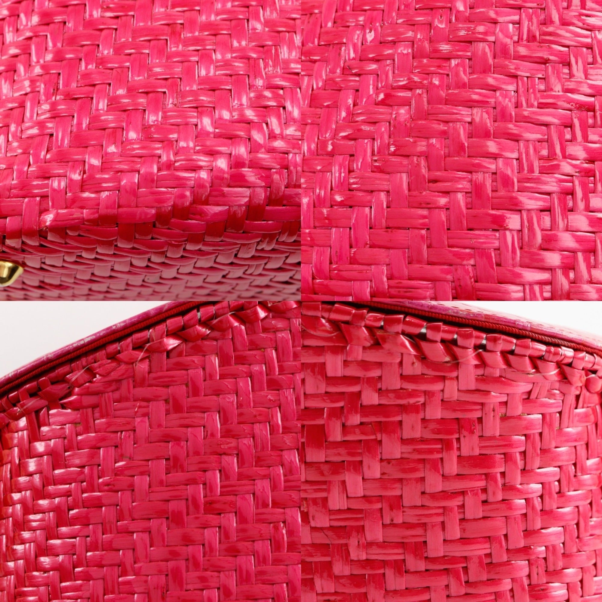 Fendi Pink Straw Basket Handbag (Pre-Owned)