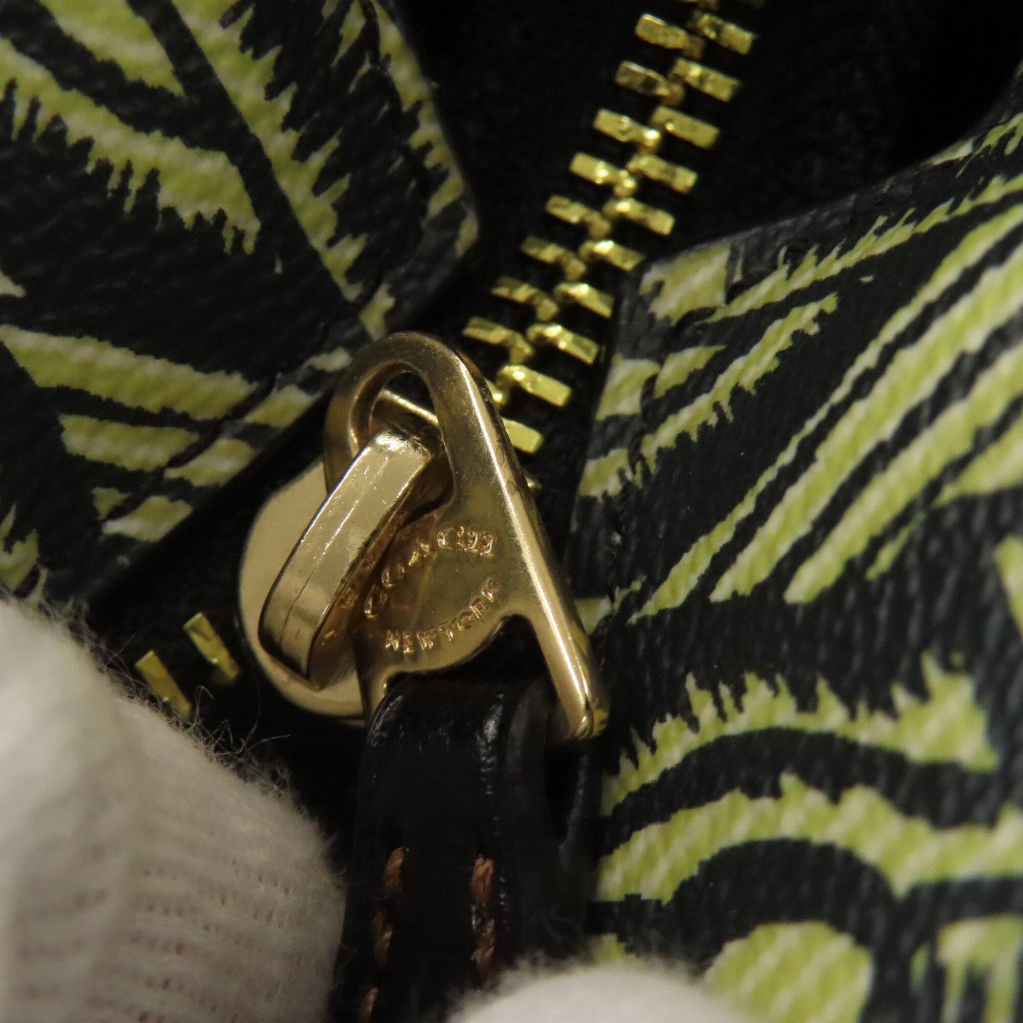 Coach Black Green Yellow Pvc Leather Tote Bag (Pre-Owned)
