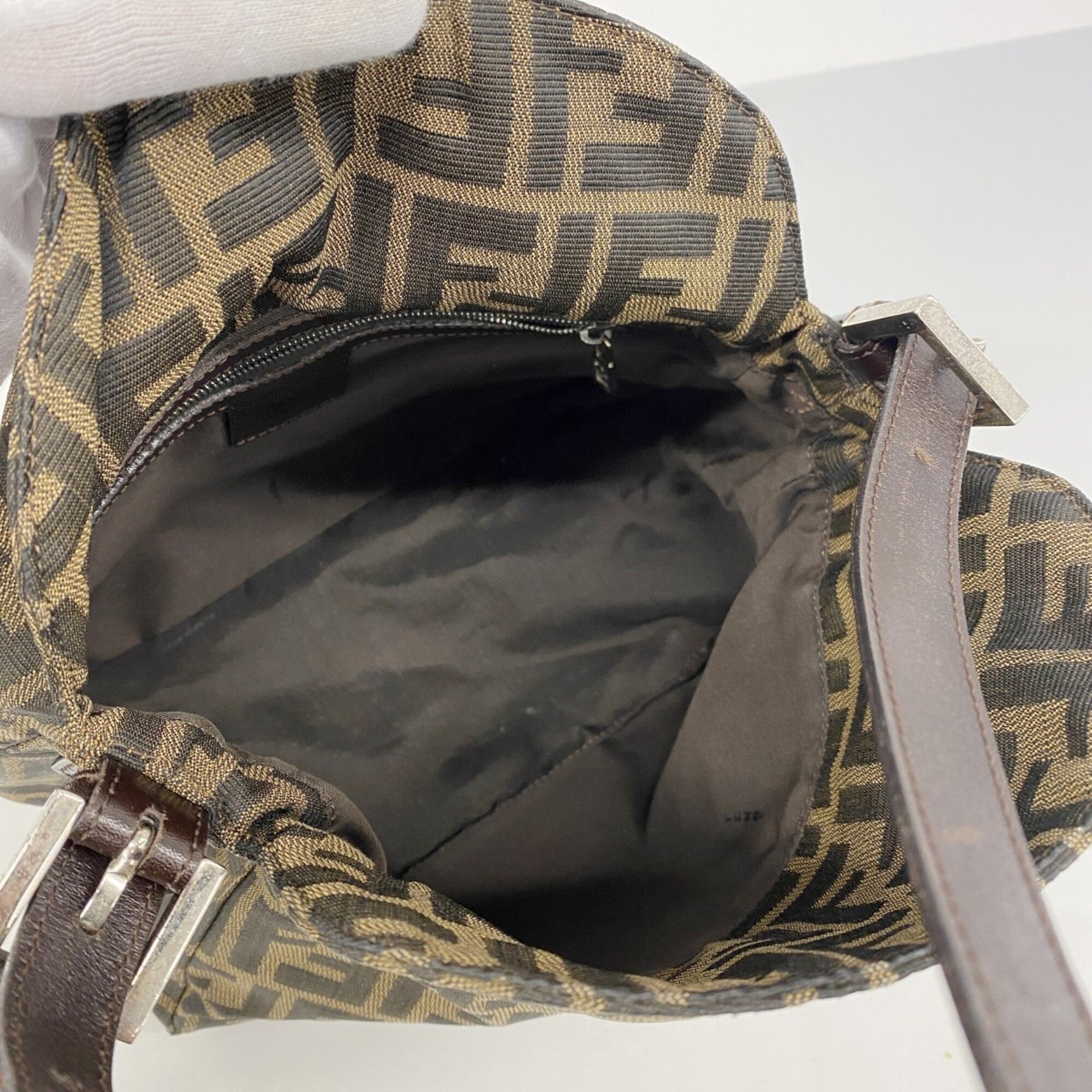 Fendi Brown Nylon Canvas Handbag (Pre-Owned)
