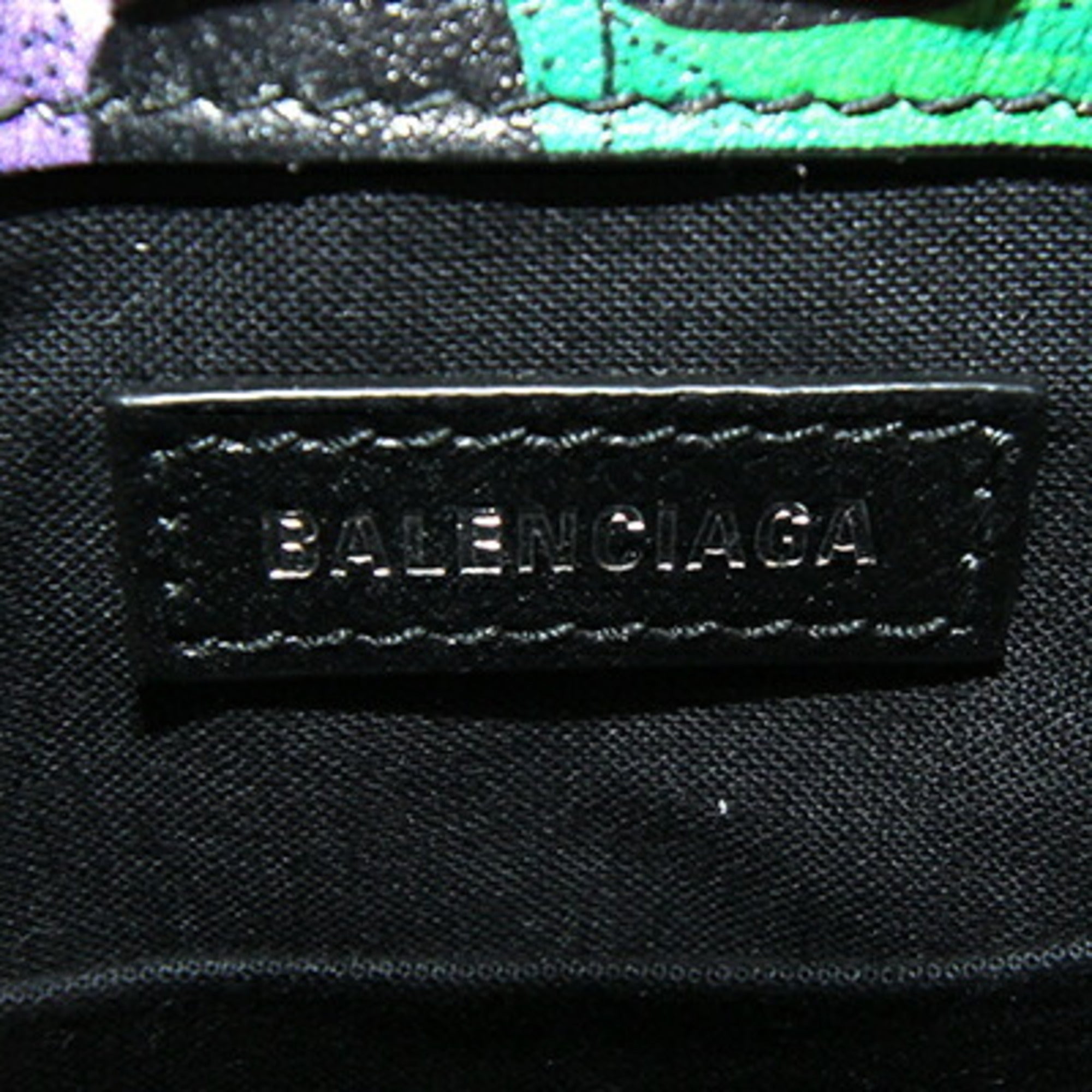 Balenciaga Black Multi-Color Leather Handbag Pochette (Pre-Owned)