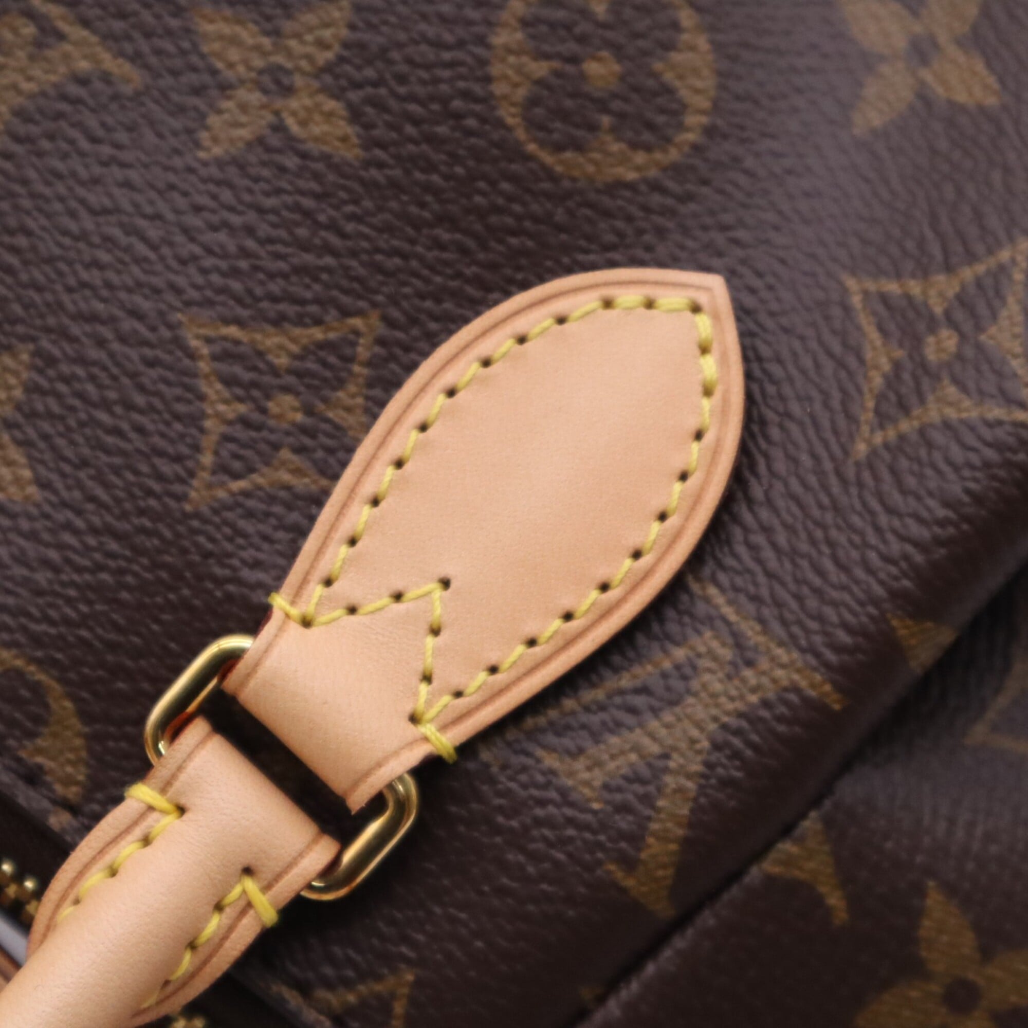 Louis Vuitton Monogram Beige Brown Coated Canvas Leather Handbag Shoulder Bag (Pre-Owned)