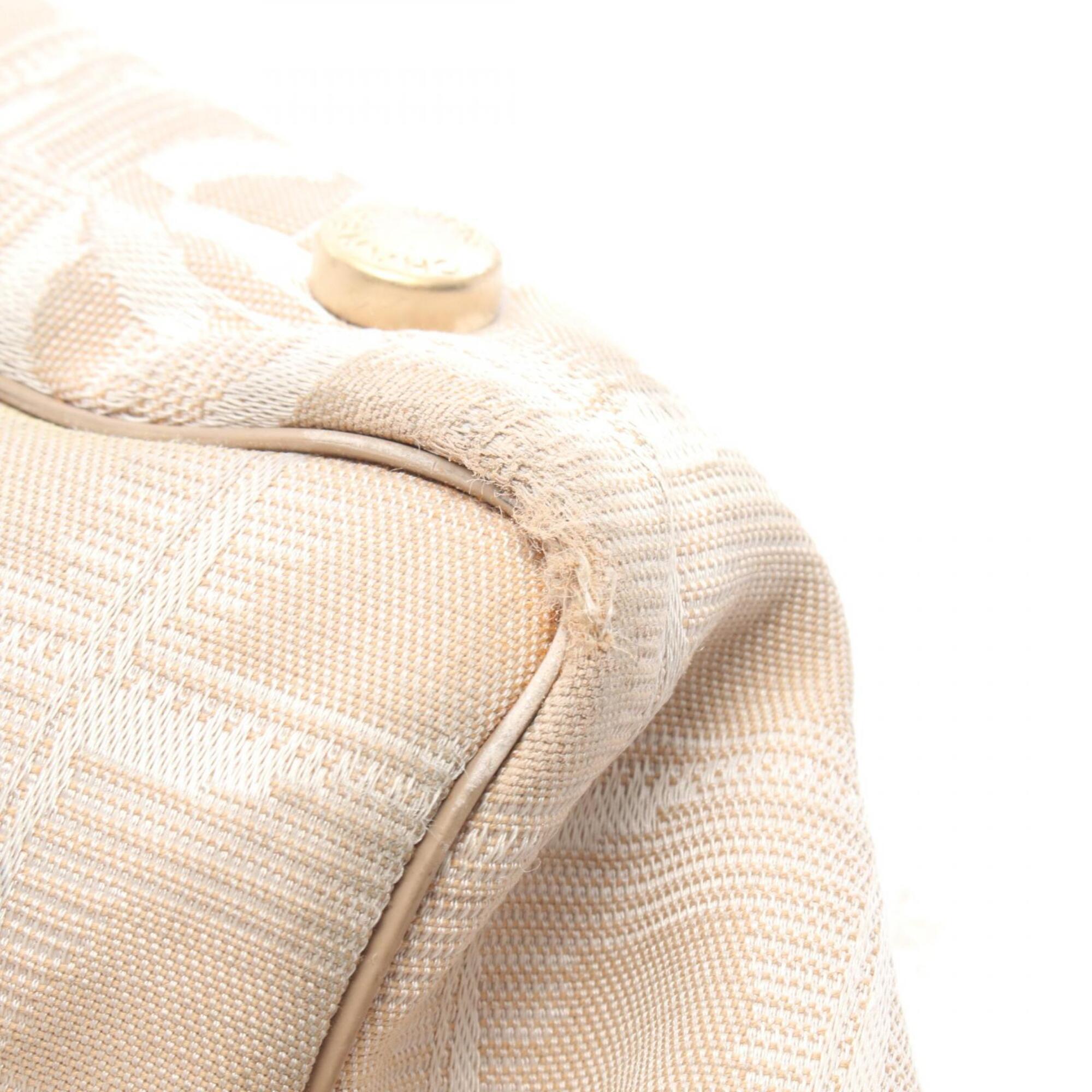 Chanel Beige Leather Nylon Canvas Handbag Tote Bag (Pre-Owned)