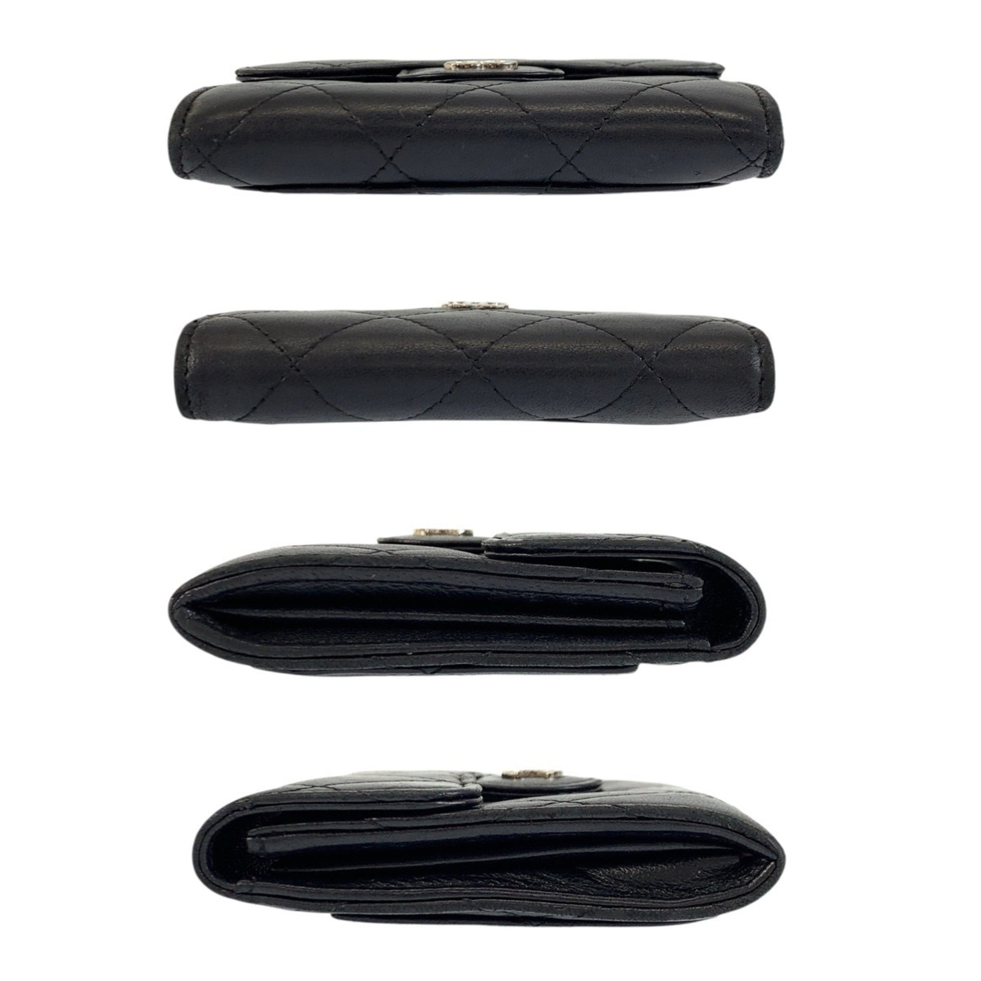 Chanel Black Leather Coin Purse/Coin Case (Pre-Owned)