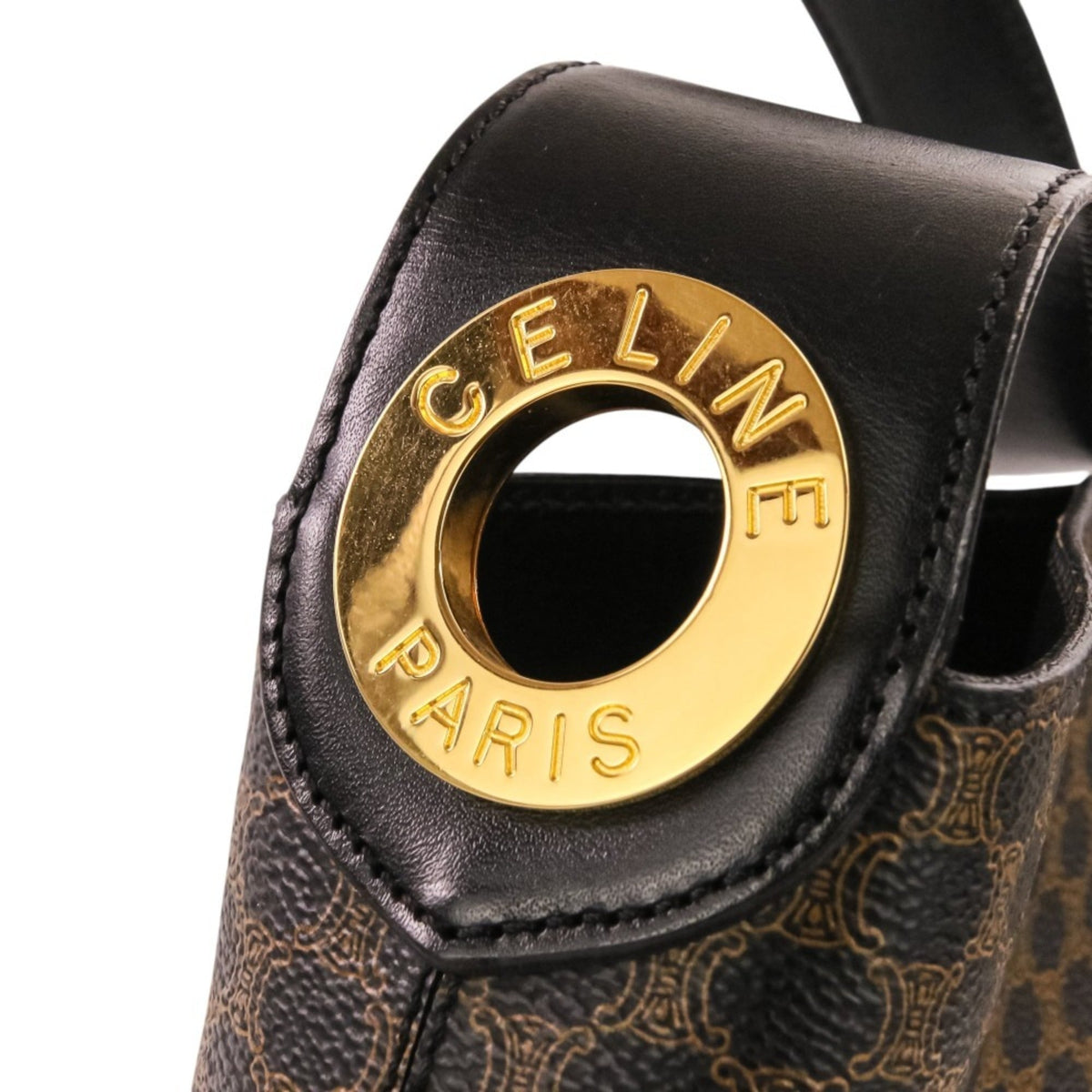 Celine Macadam Black Brown Pvc Shoulder Bag (Pre-Owned)