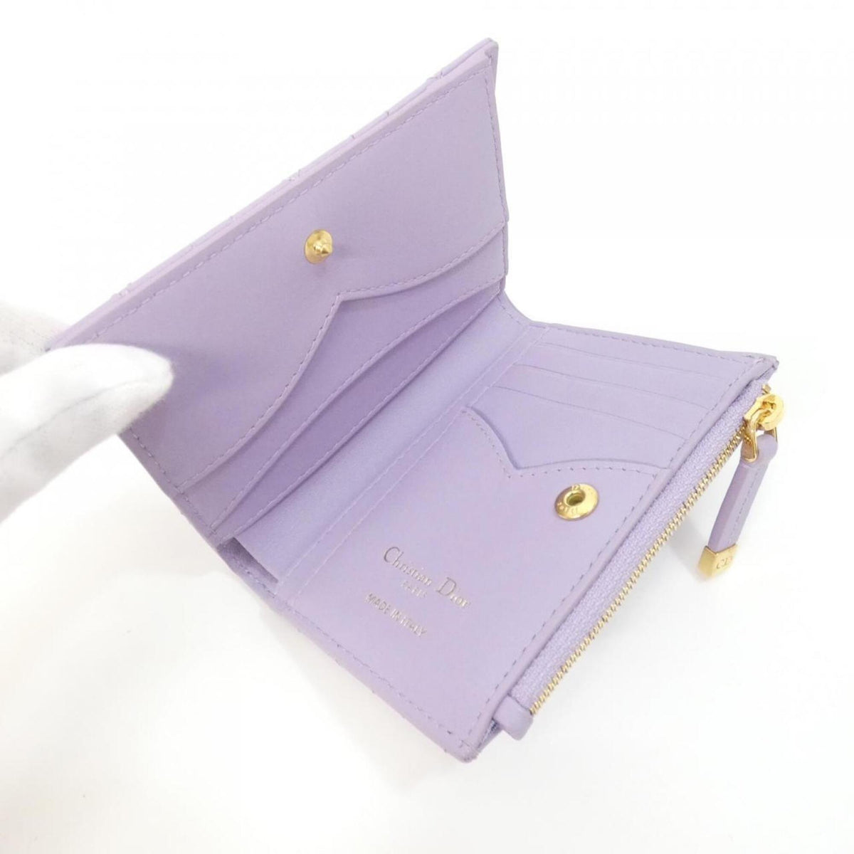 Christian Dior Purple Leather Wallet (Bi-Fold) (Pre-Owned)
