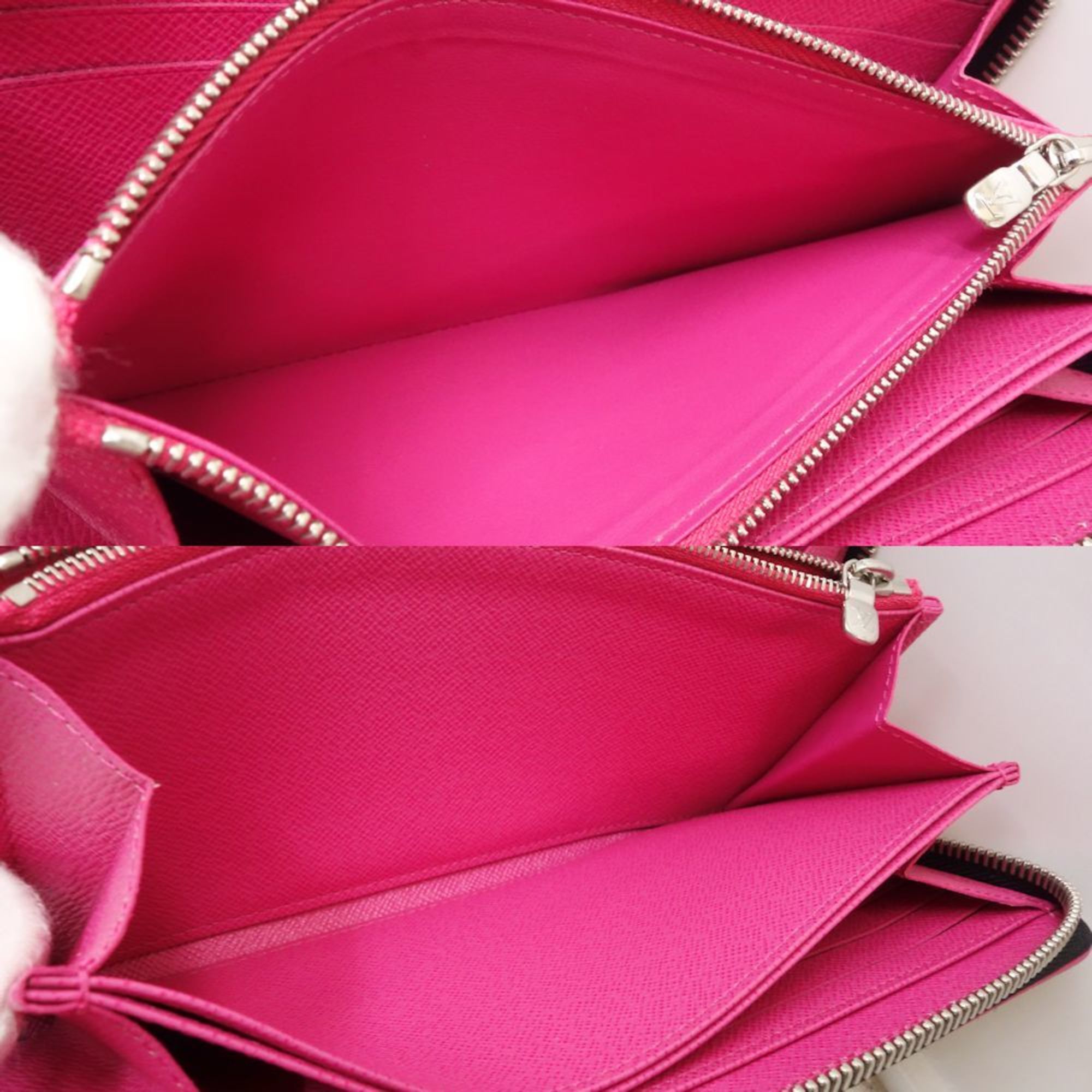 Louis Vuitton Hot Pink Noir Leather Long Wallet (Bi-Fold) (Pre-Owned)