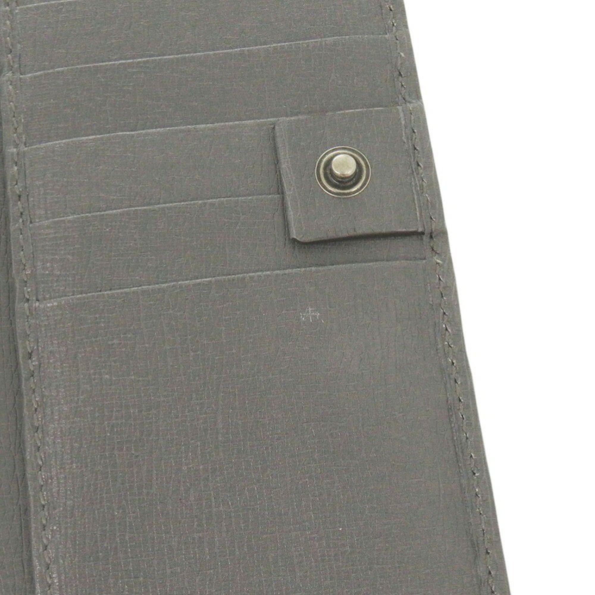 Gucci Gray Leather Long Wallet (Bi-Fold) (Pre-Owned)