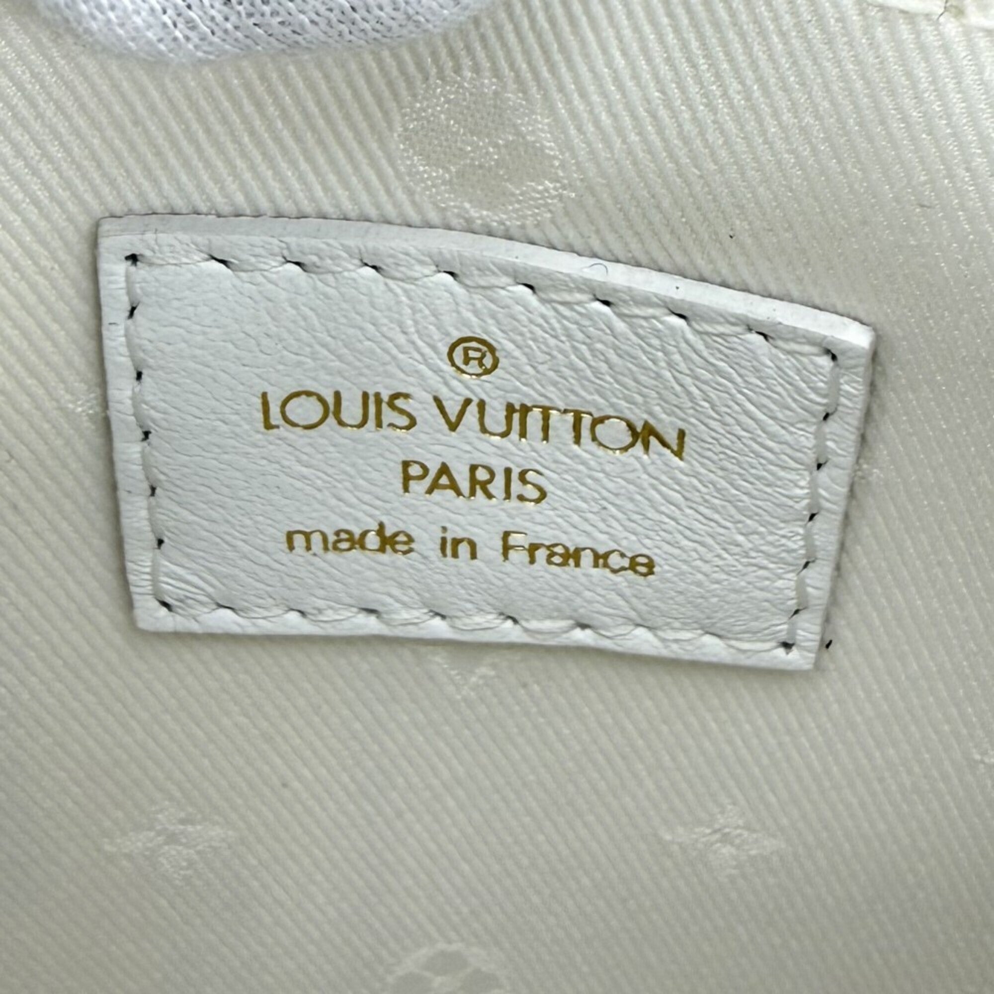 Louis Vuitton White Leather Handbag Shoulder Bag (Pre-Owned)