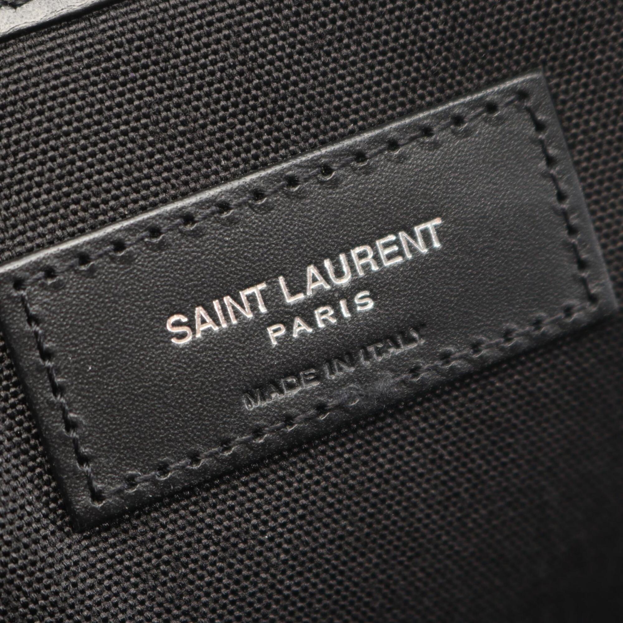 Saint Laurent Black Canvas Leather Backpack Handbag (Pre-Owned)