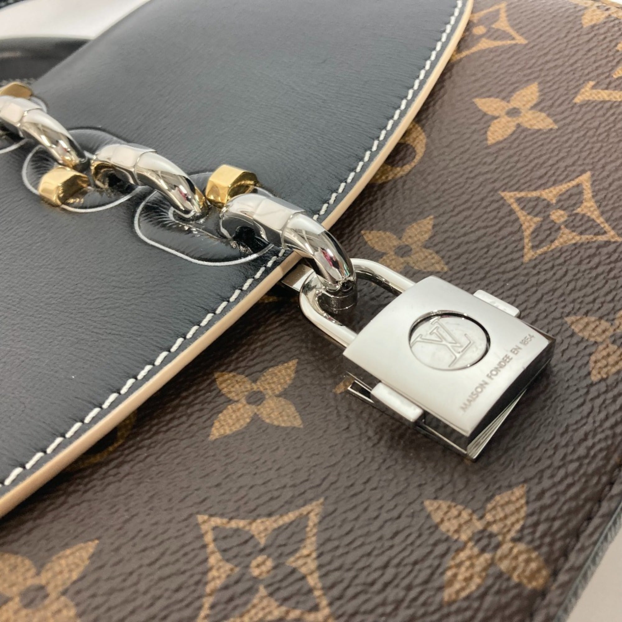 Louis Vuitton Black Brown Monogram Monogram Handbag Shoulder Bag (Pre-Owned)