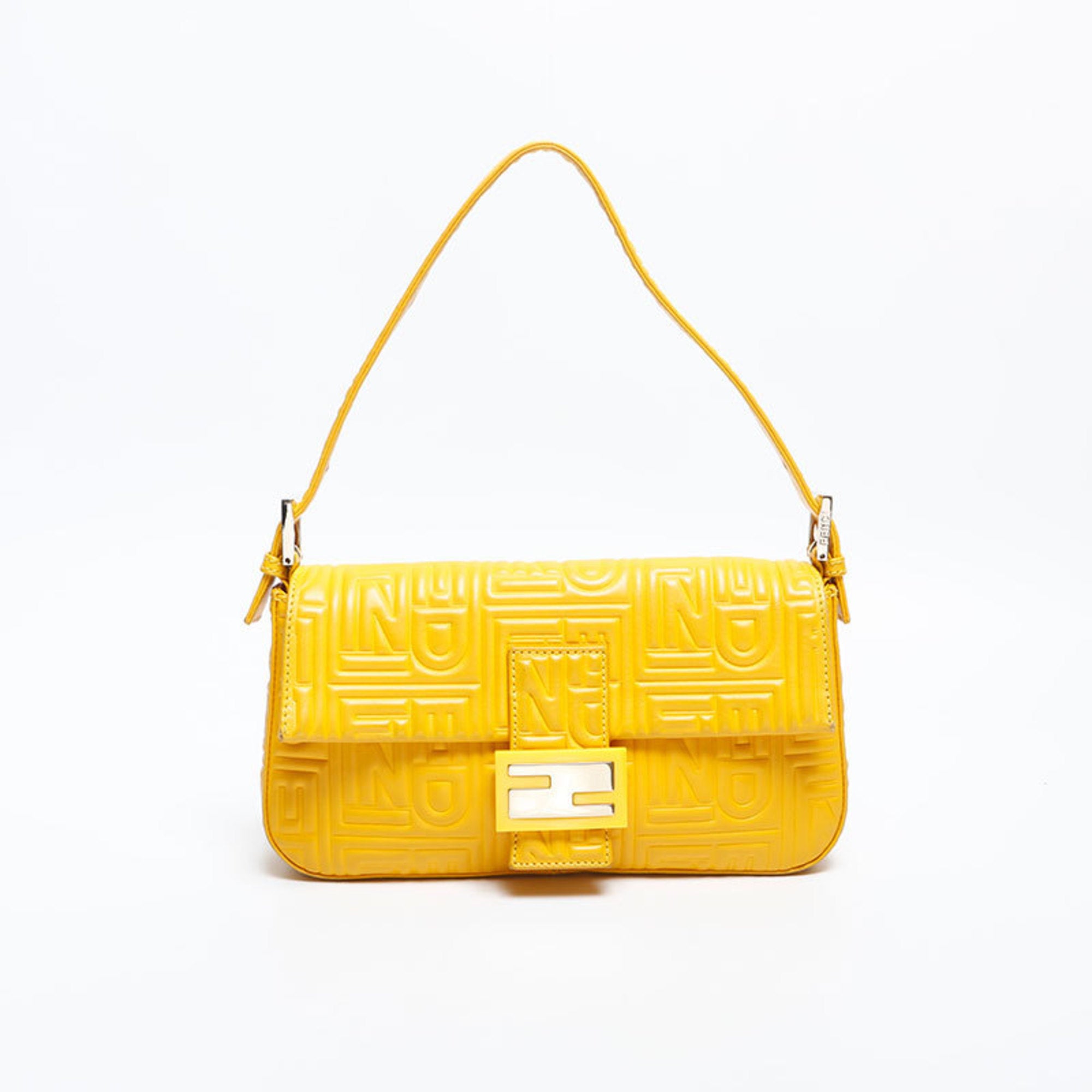 Fendi Yellow Leather Shoulder Bag (Pre-Owned)