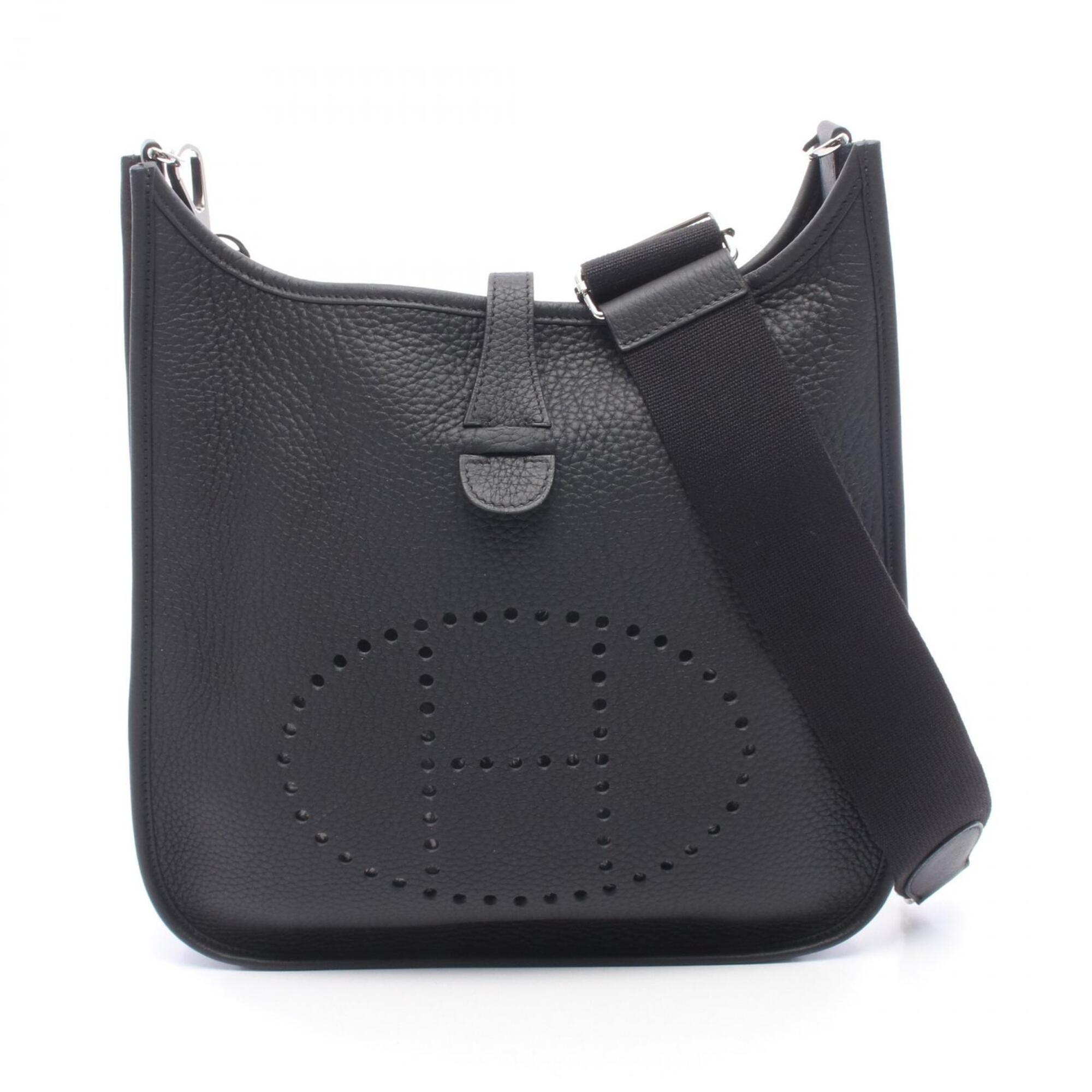 Hermes Black Taurillon Clemence Leather Handbag Shoulder Bag (Pre-Owned)