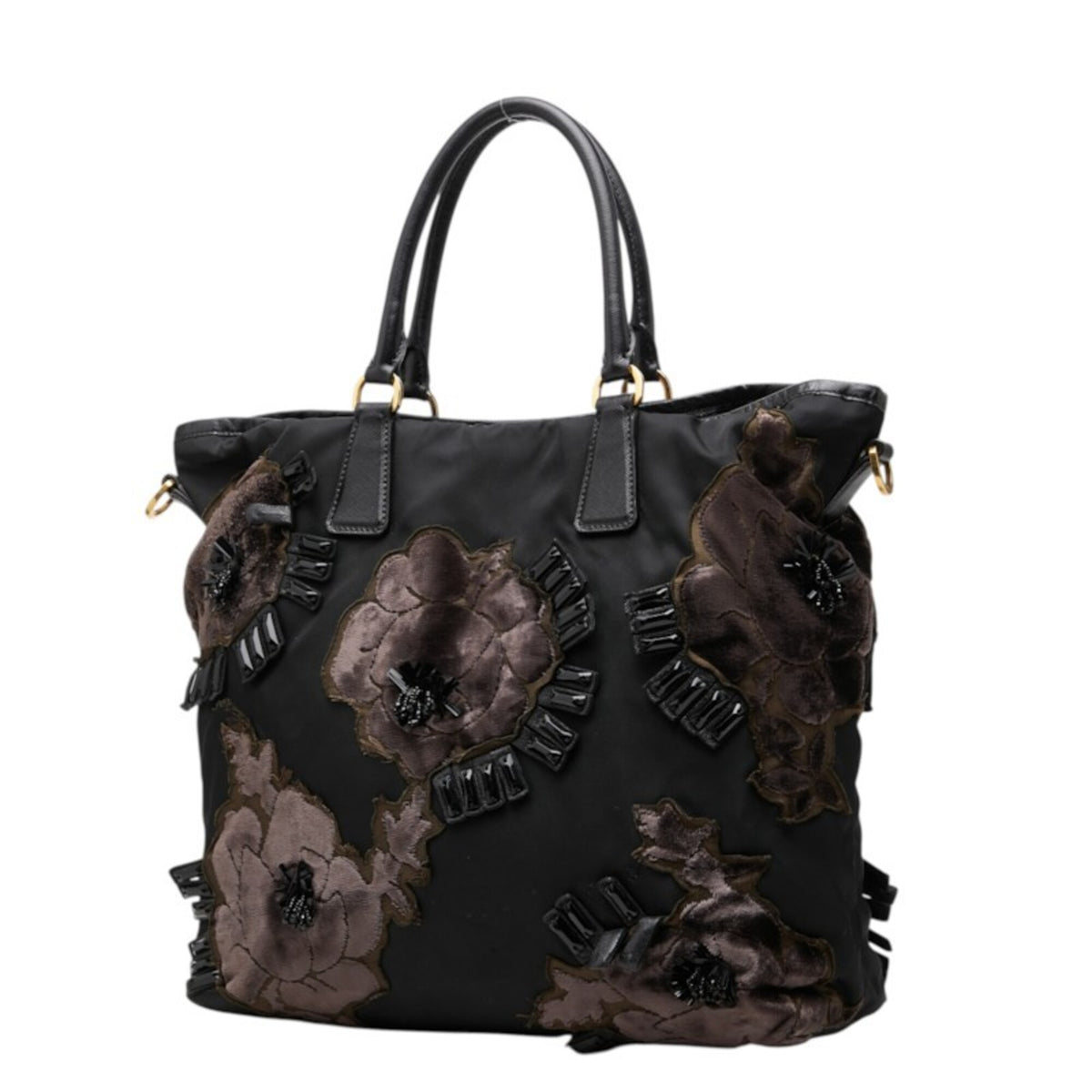 Prada Black Nylon Shoulder Bag Tote Bag (Pre-Owned)