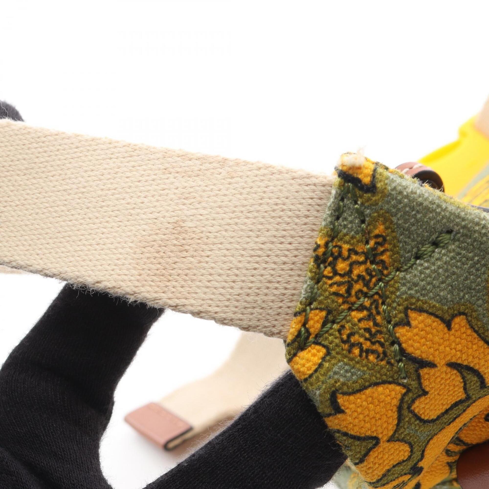 Loewe Green Multi-Color Yellow Canvas Fanny Pack (Pre-Owned)