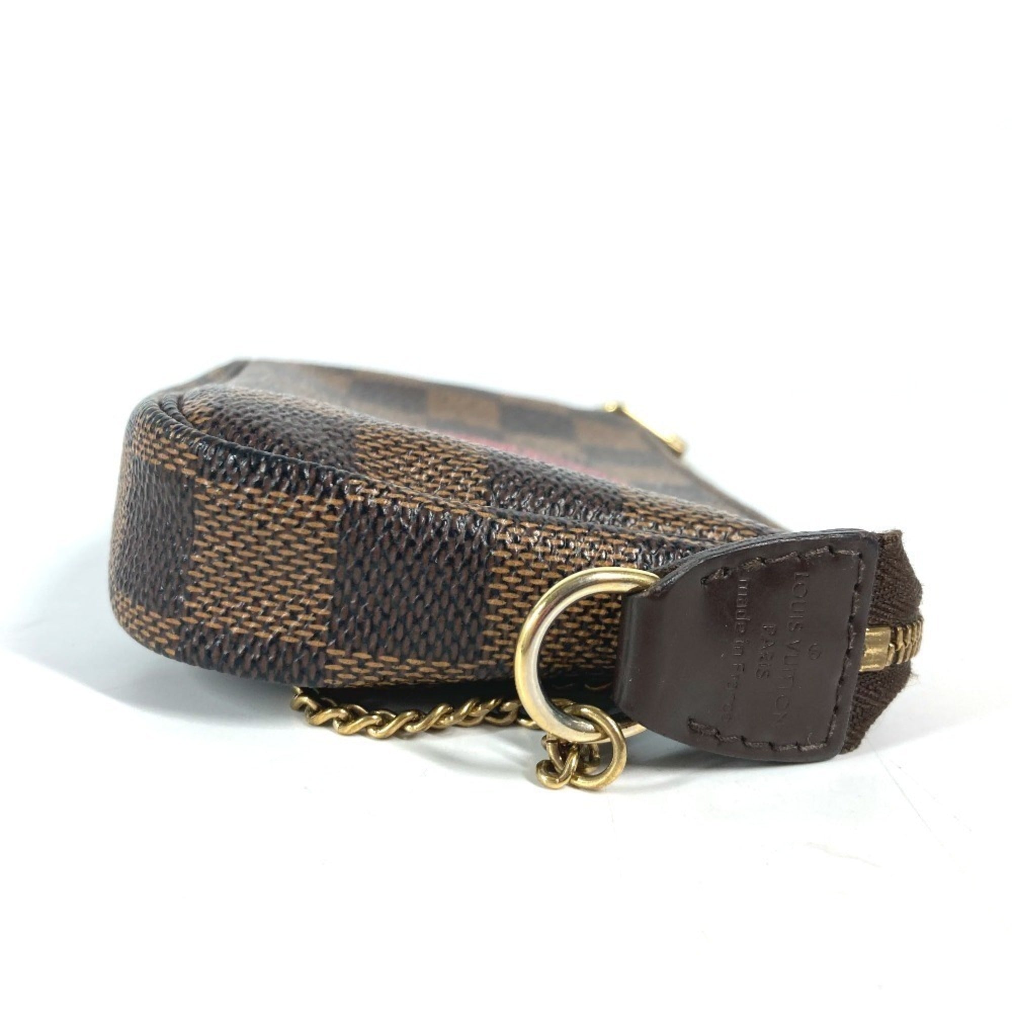 Louis Vuitton Brown Damier Canvas Ebene Galle Red Color Damier Canvas Handbag Pochette (Pre-Owned)