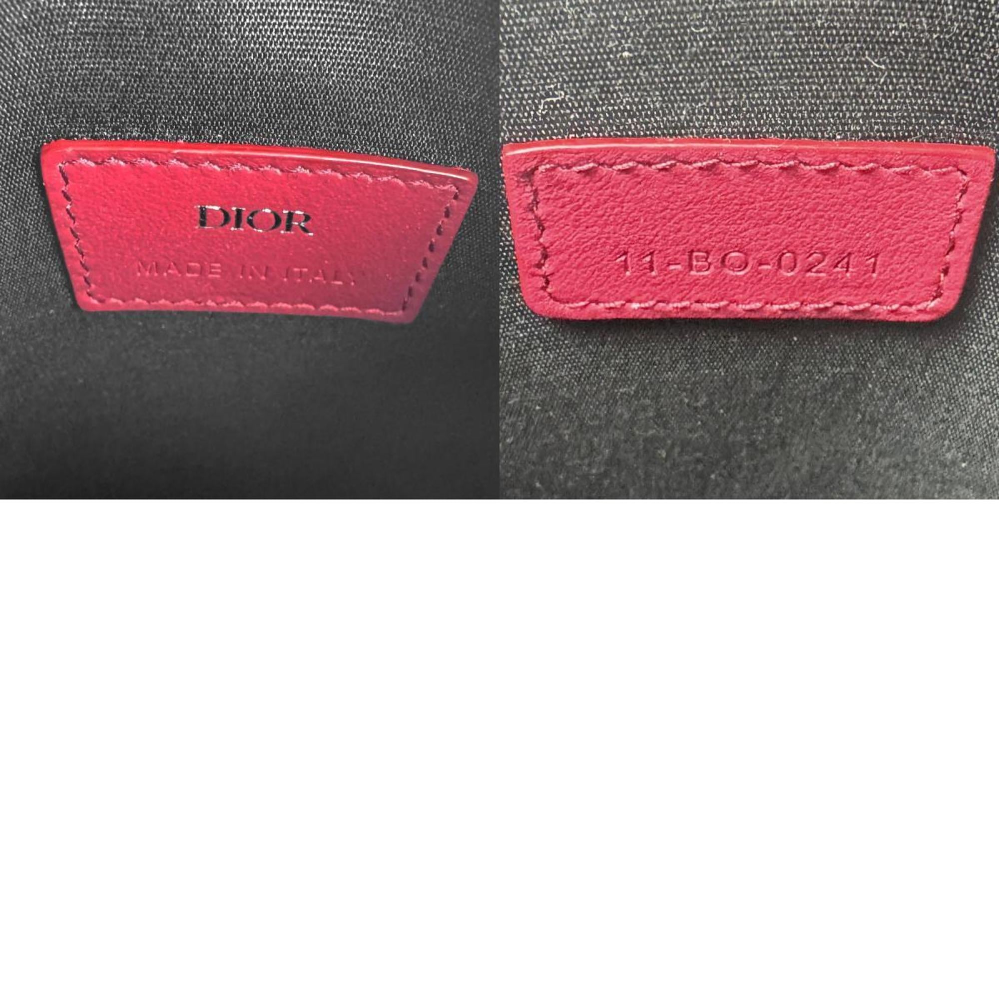 Christian Dior Dark Red Leather Shoulder Bag (Pre-Owned)