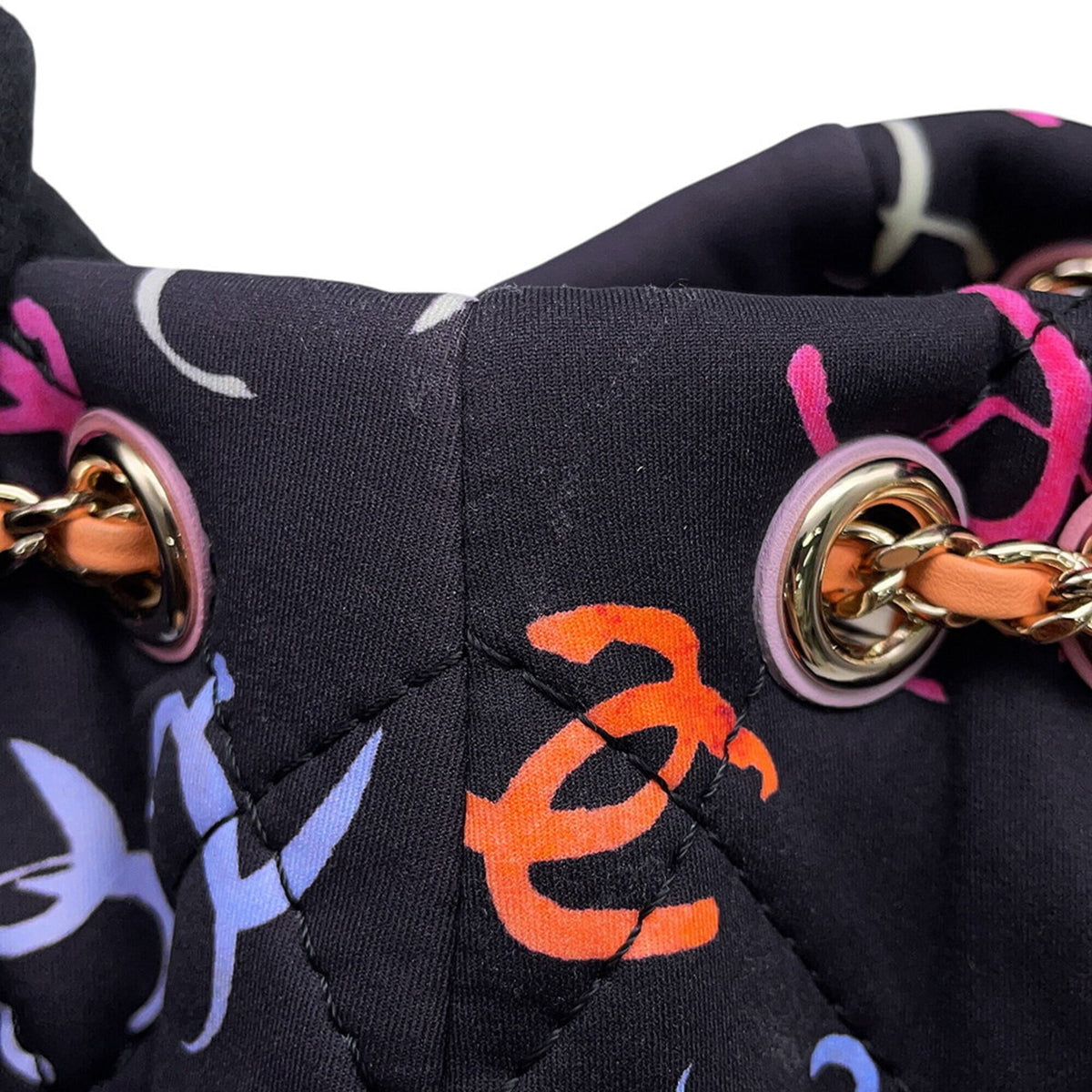 Chanel Multi-Color Navy Fabric Leather Backpack (Pre-Owned)